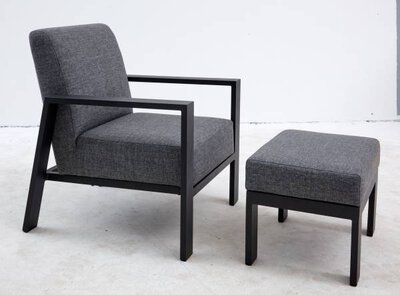 4. Bild von Loungehocker Textil grau ca. 58 x 43 x 43 cm