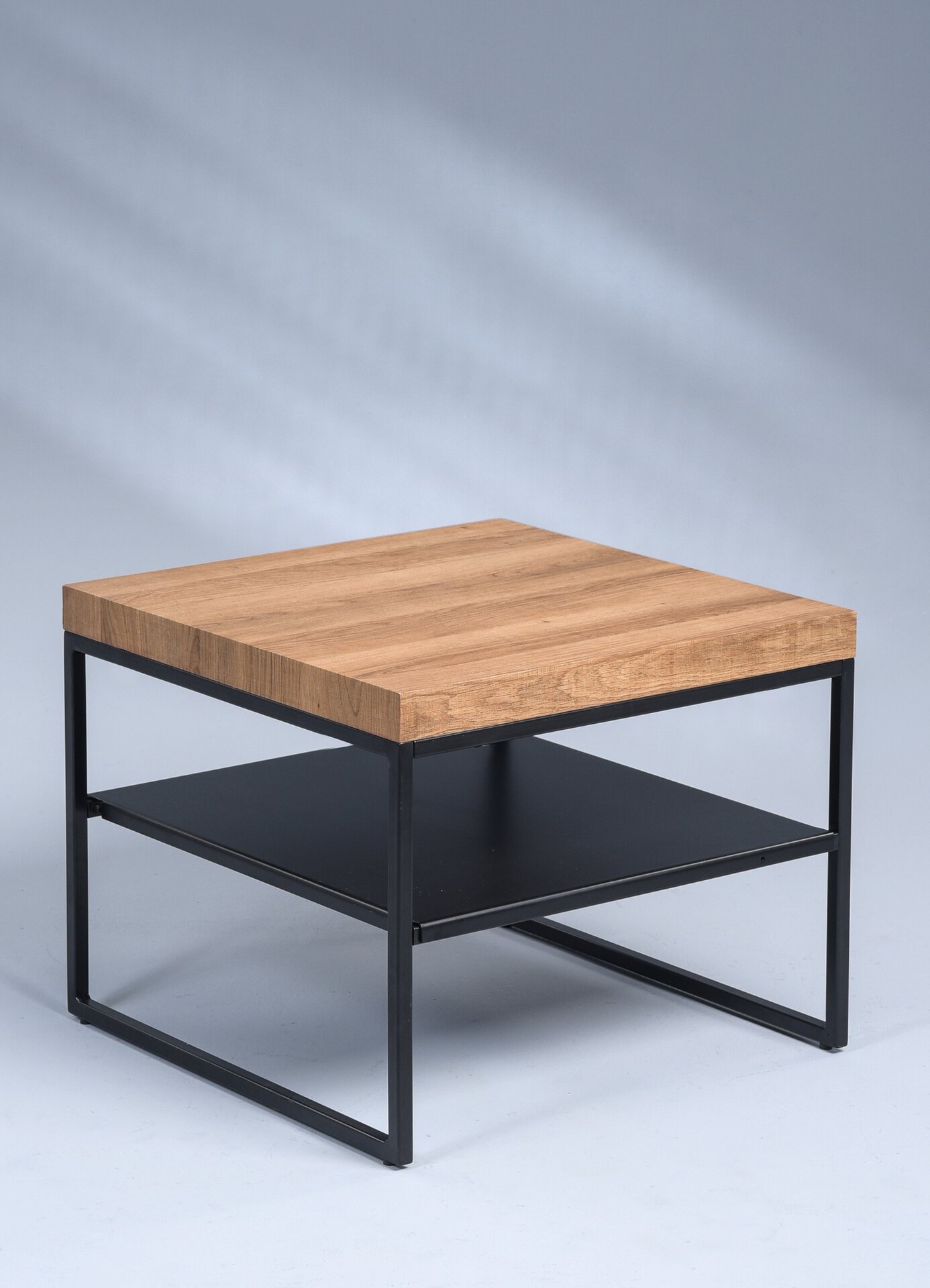 Couchtisch Wohnzimmertisch Tisch Vista 2 modern Eiche braun Metall 75 x 75 cm