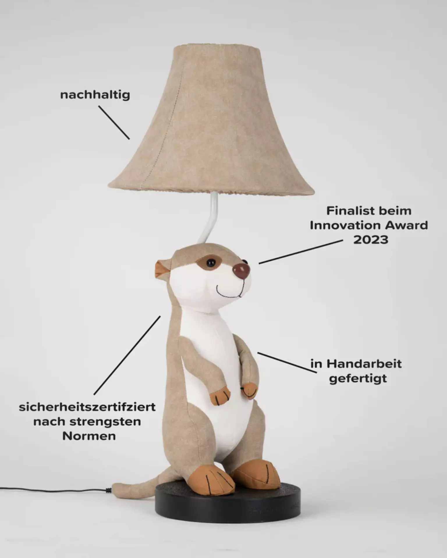 Tischleuchte EDDIE Happy Lamps Textil 28 x 60 x 26 cm