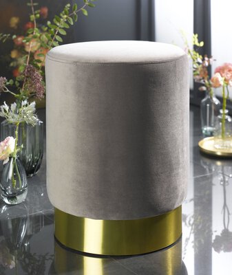 Bild von Hocker Polyester grau Casa Nova