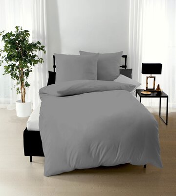 Bild von Satin-Bettwäsche Kaeppel grau