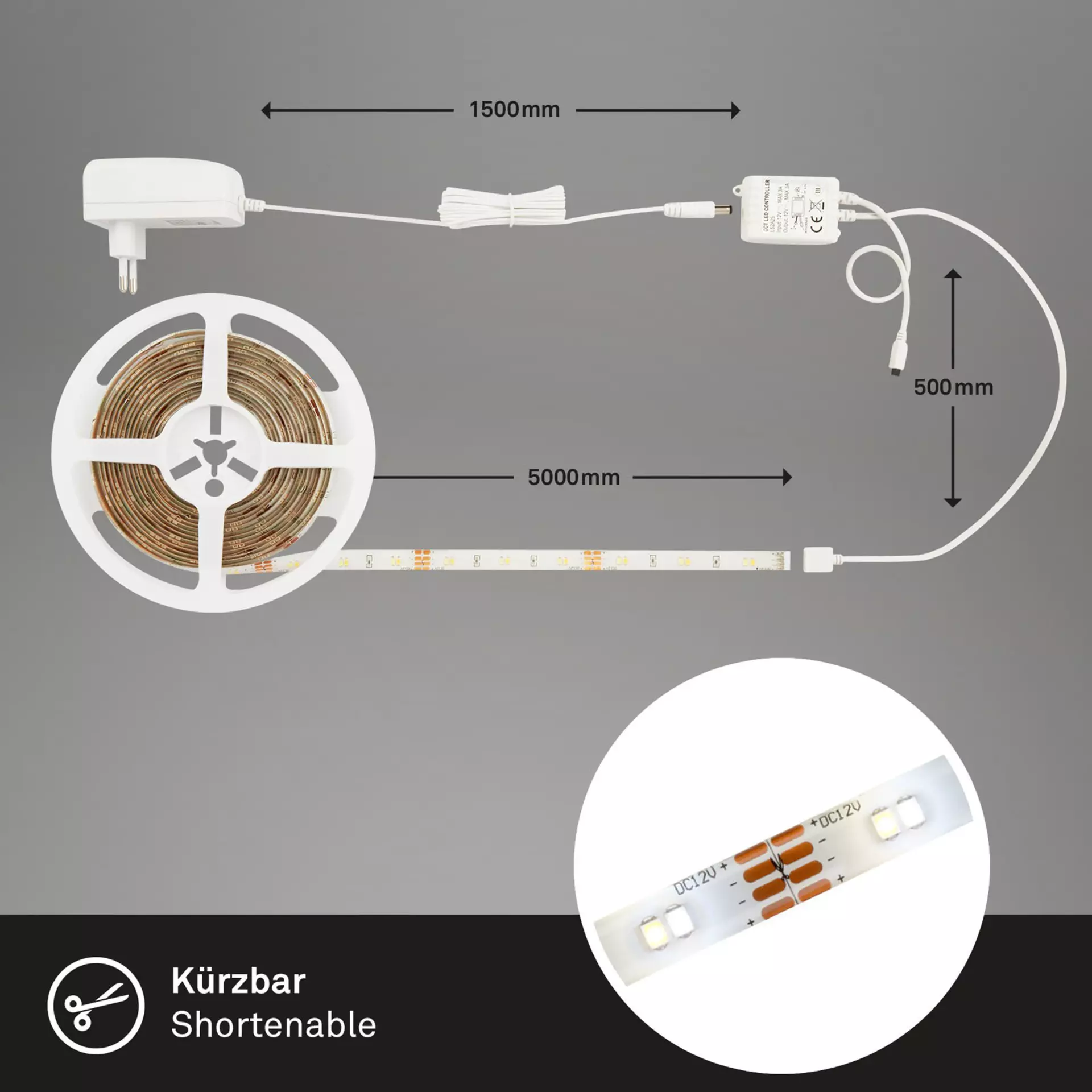 LED-Streifen LED Superline Briloner Metall 500 cm