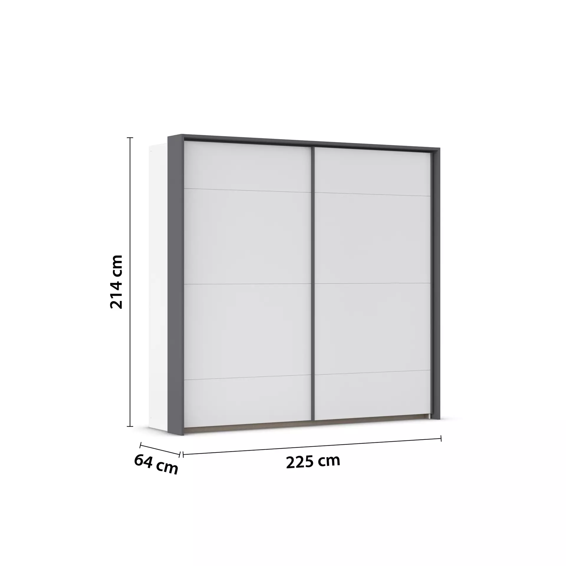 Schwebetürenschrank CORVO rauch BLUE Holzwerkstoff 64 x 214 x 225 cm