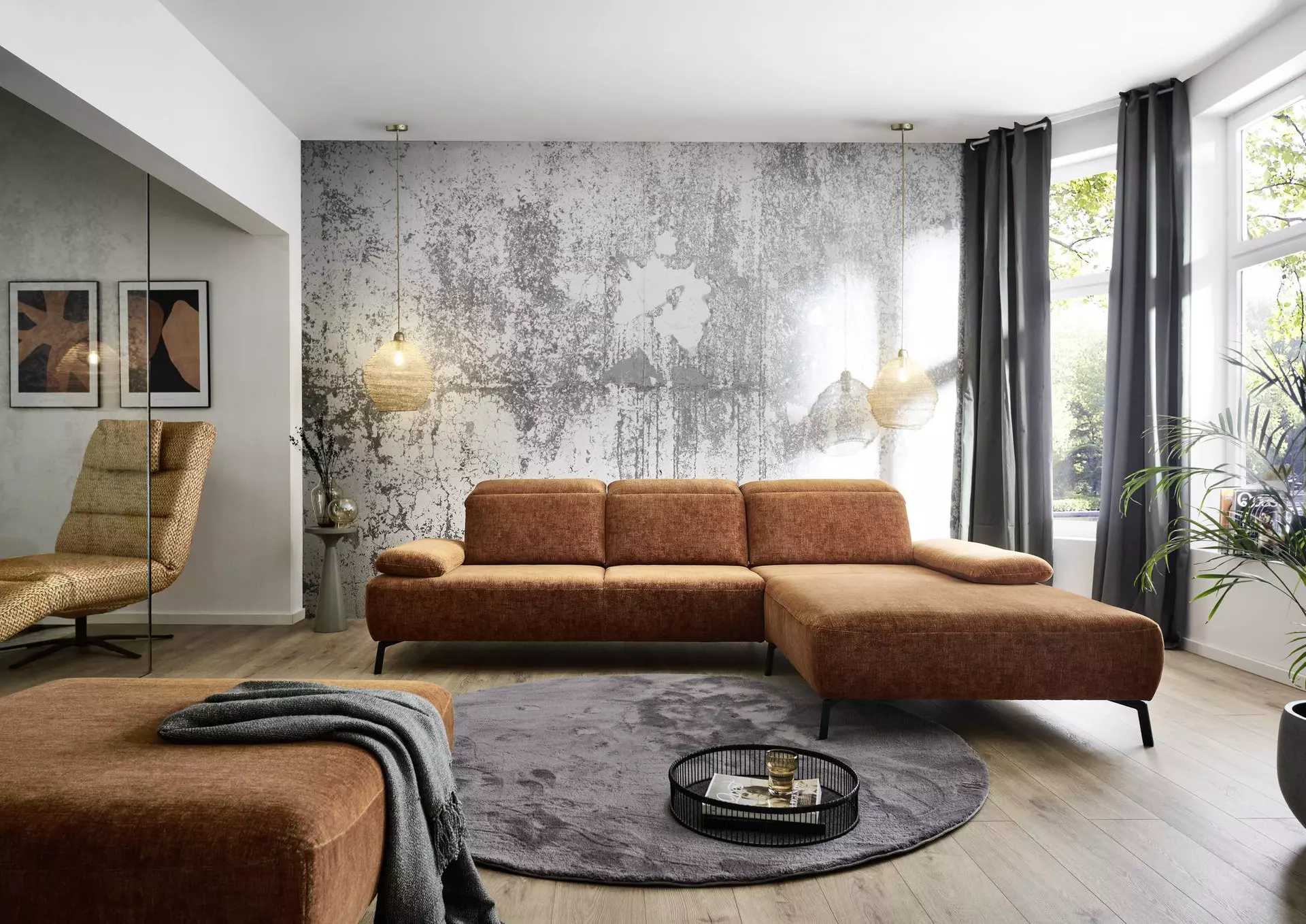 Polstergarnitur 1215 LASCONDO Textil 204 x 86 x 291 cm