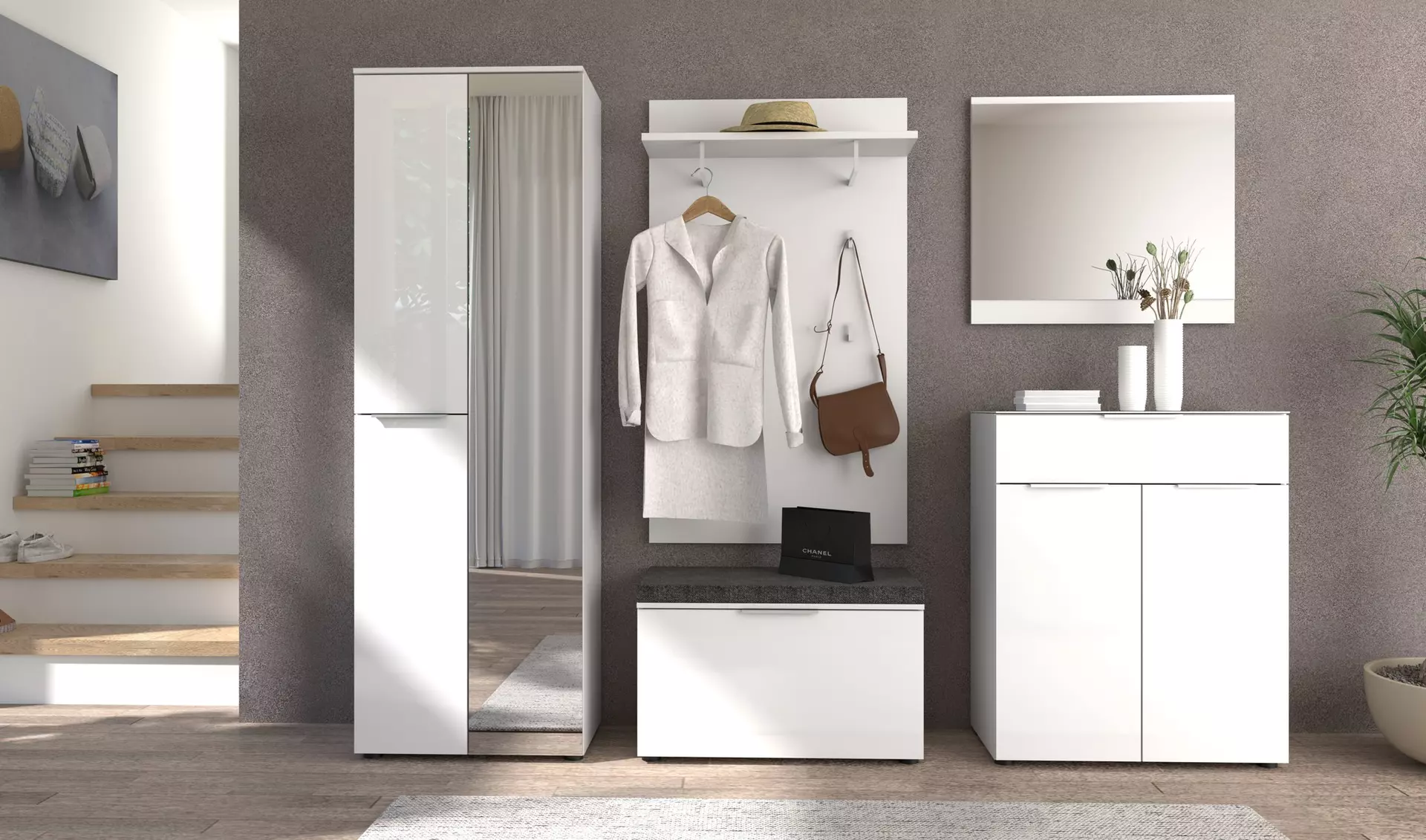 Garderobenkombination SANTORIN Innostyle Holzwerkstoff 255 x 196 x 41 cm