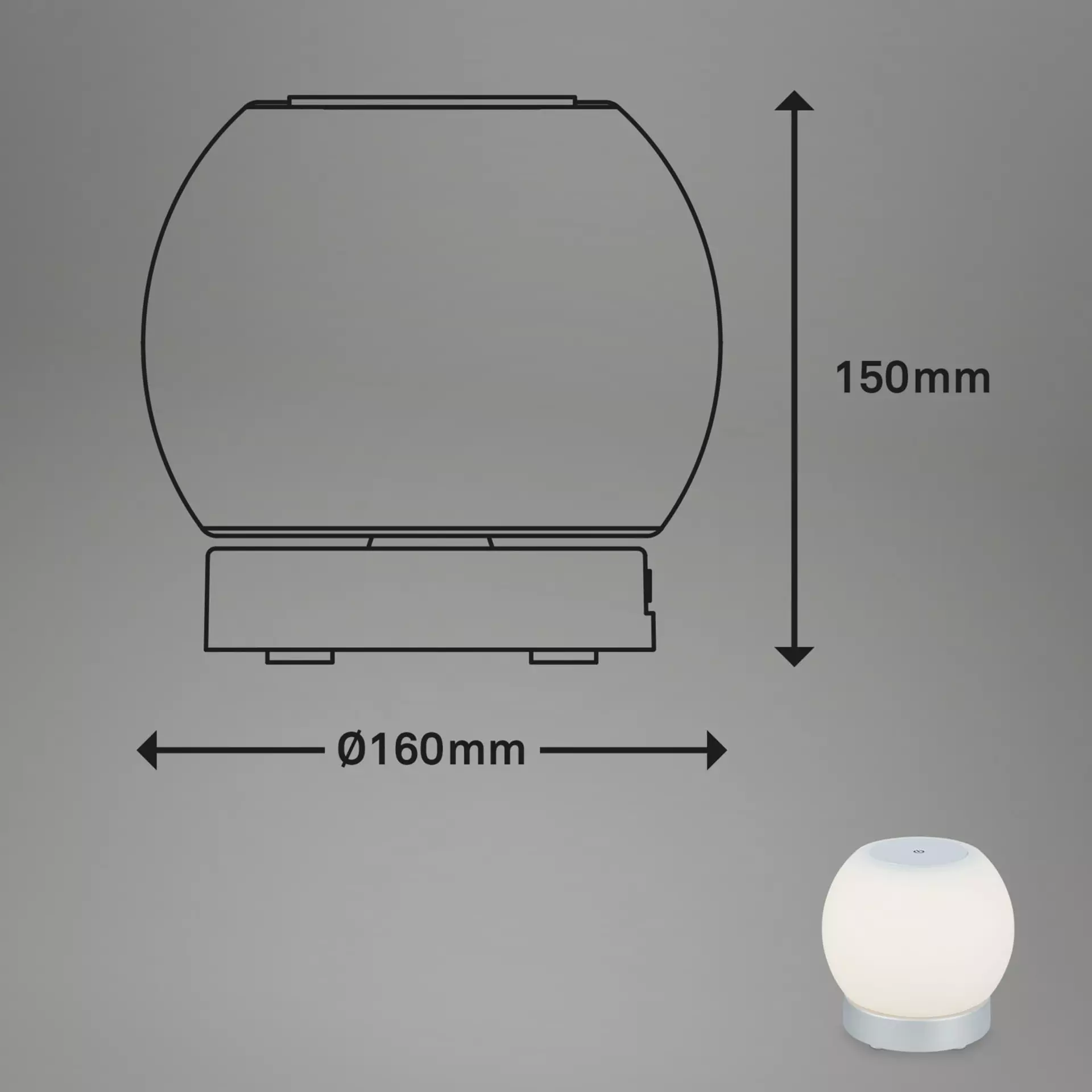 Tischleuchte POKA Briloner Metall 16 x 15 x 16 cm