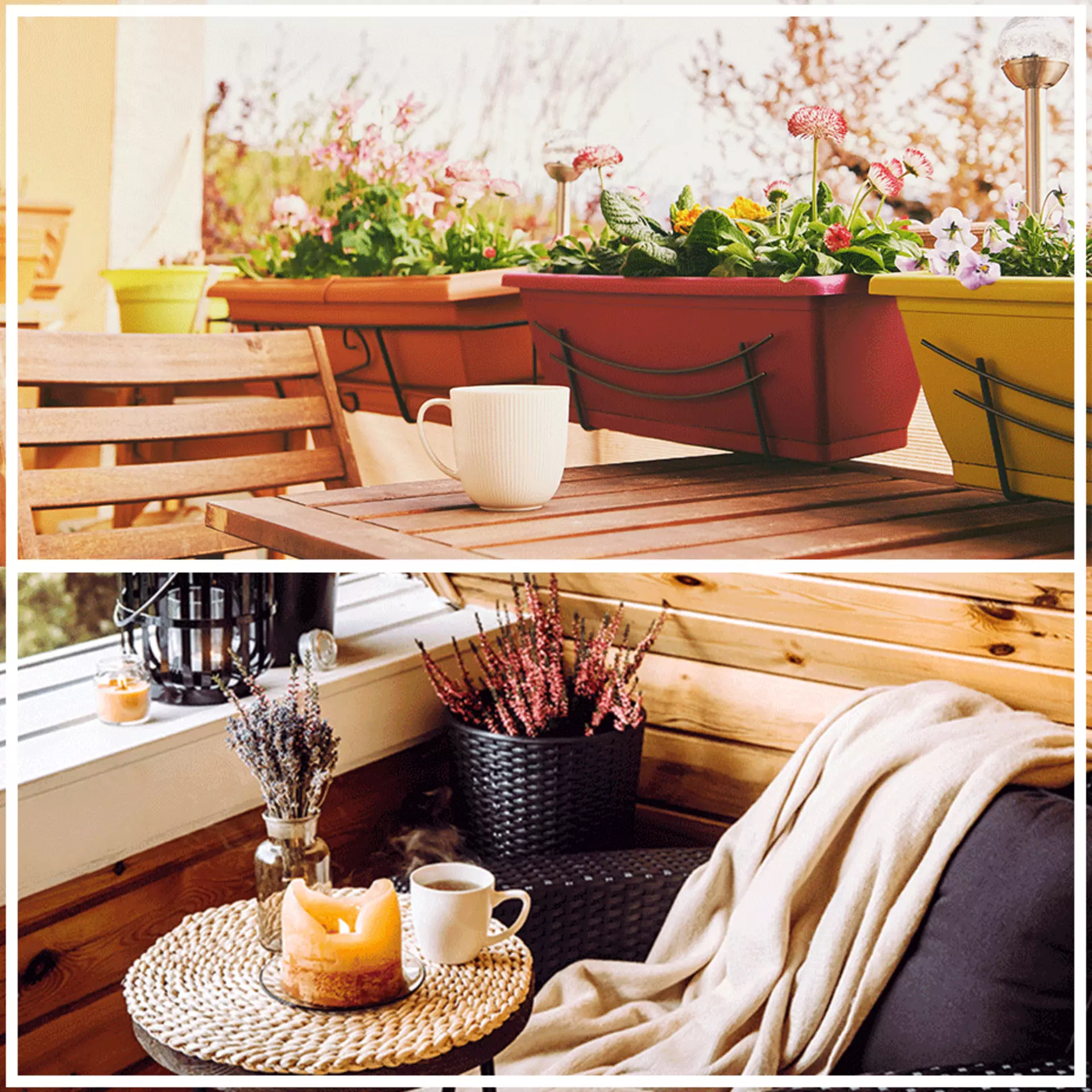 Mobiler banner für den Wohntipp gemütlicher garten