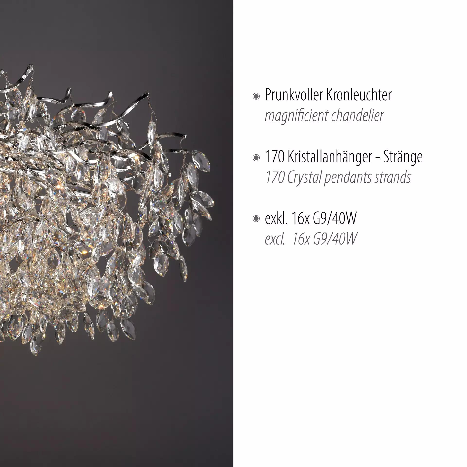 Kronleuchter RICICLE Paul Neuhaus Metall 70 x 250 x 150 cm