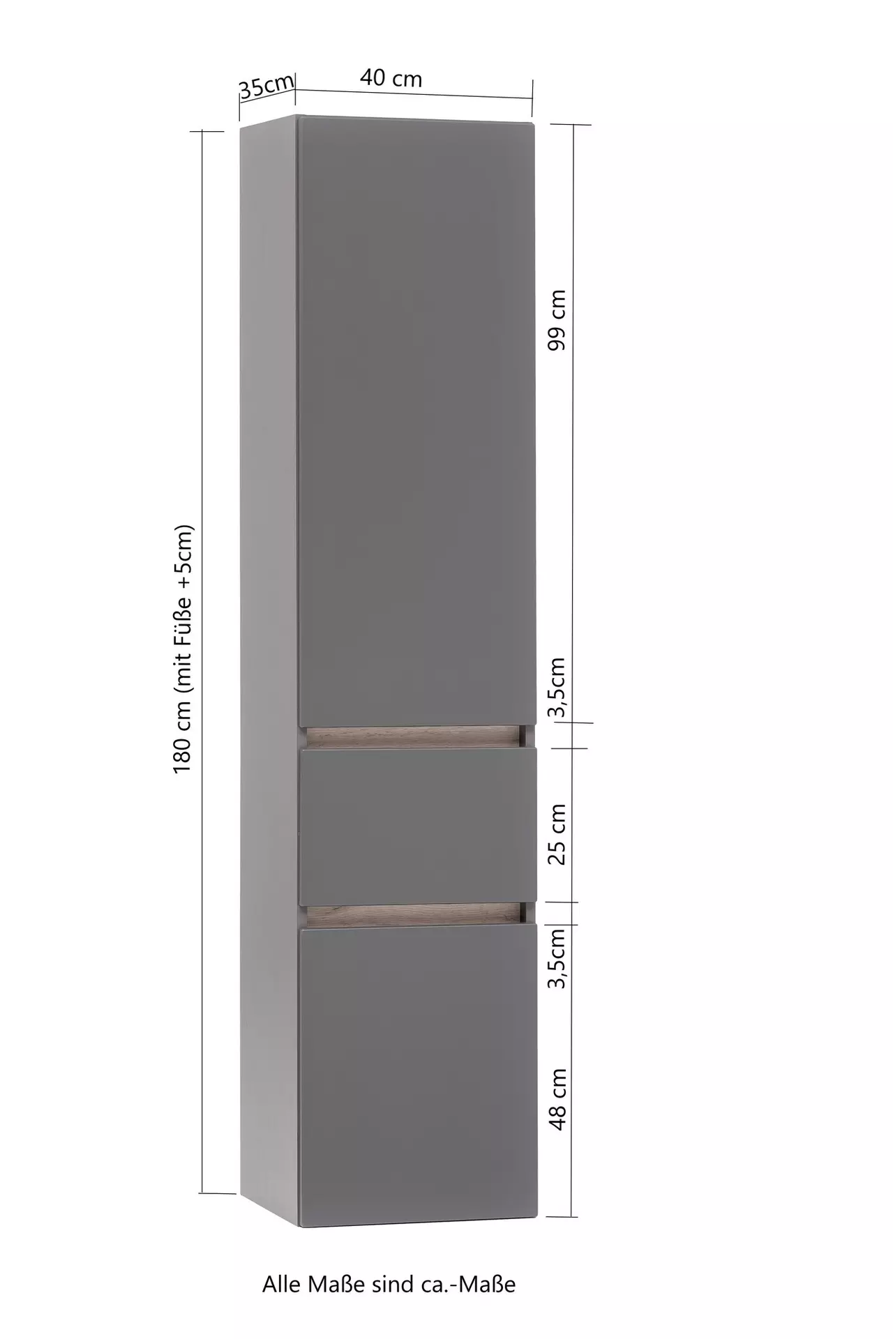 Hochschrank Villach Coco Badwelten Holzwerkstoff 35 x 180 x 40 cm