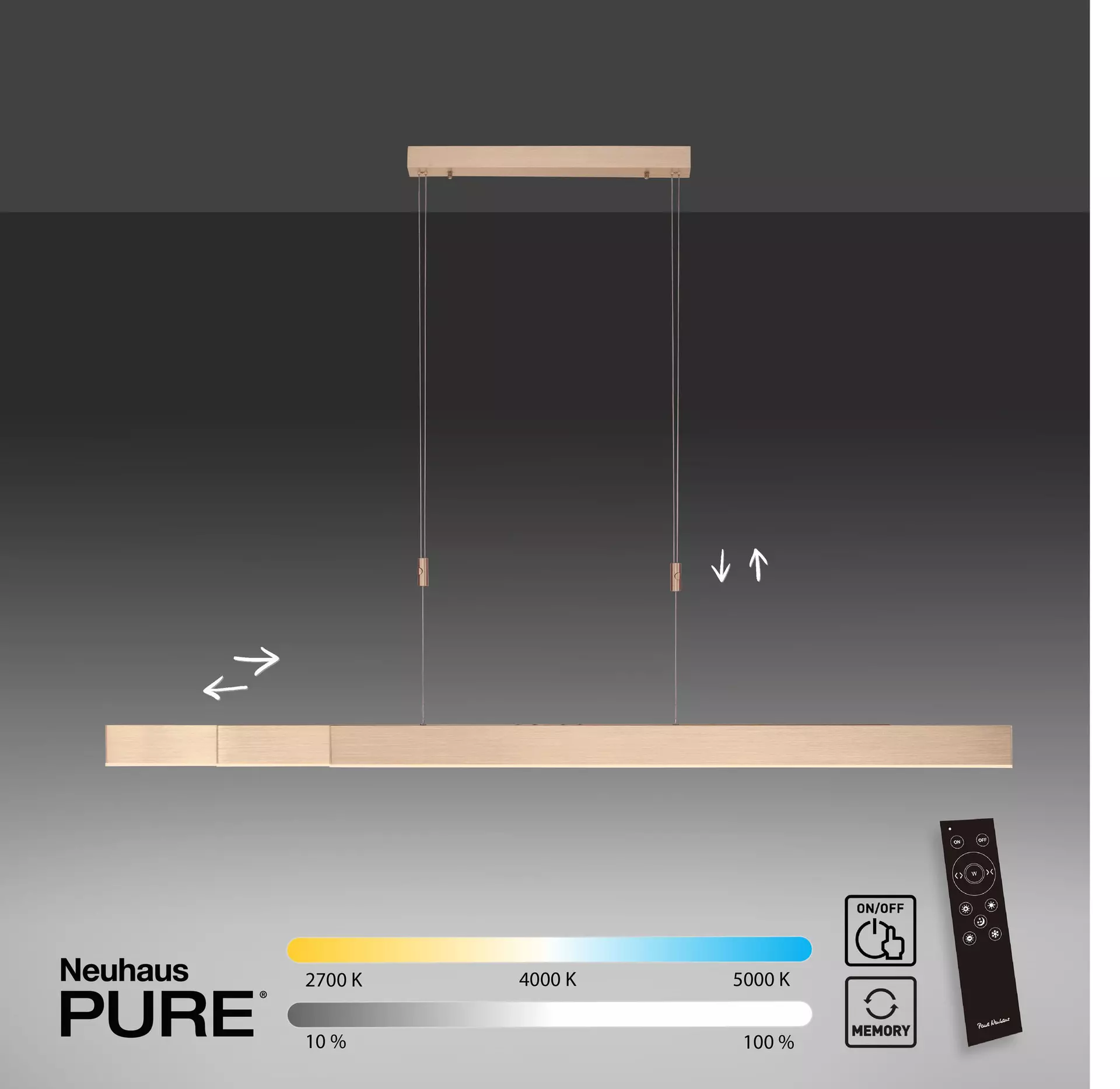 Pendelleuchte PURE-MOTO Paul Neuhaus Metall 200 x 200 x 5 cm