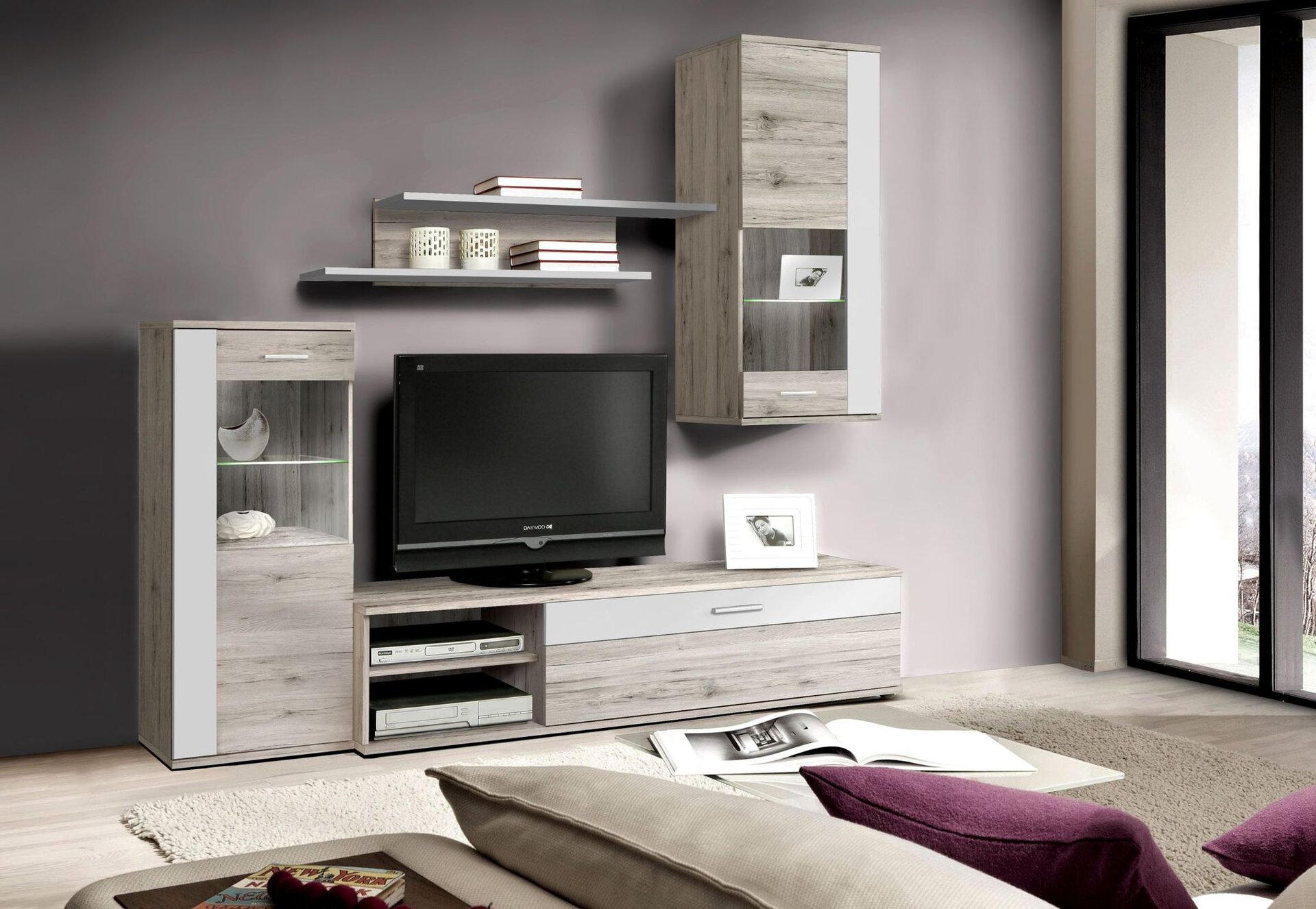 Wohnwand HOT SHOT CELECT Holzwerkstoff mehrfarbig ca. 213x184x41 cm