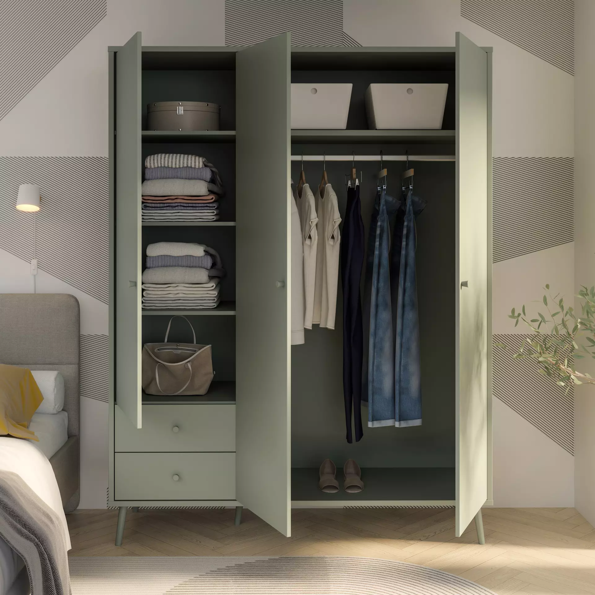 Drehtürenschrank HARRLSON Forte Holzwerkstoff 52 x 201 x 154 cm