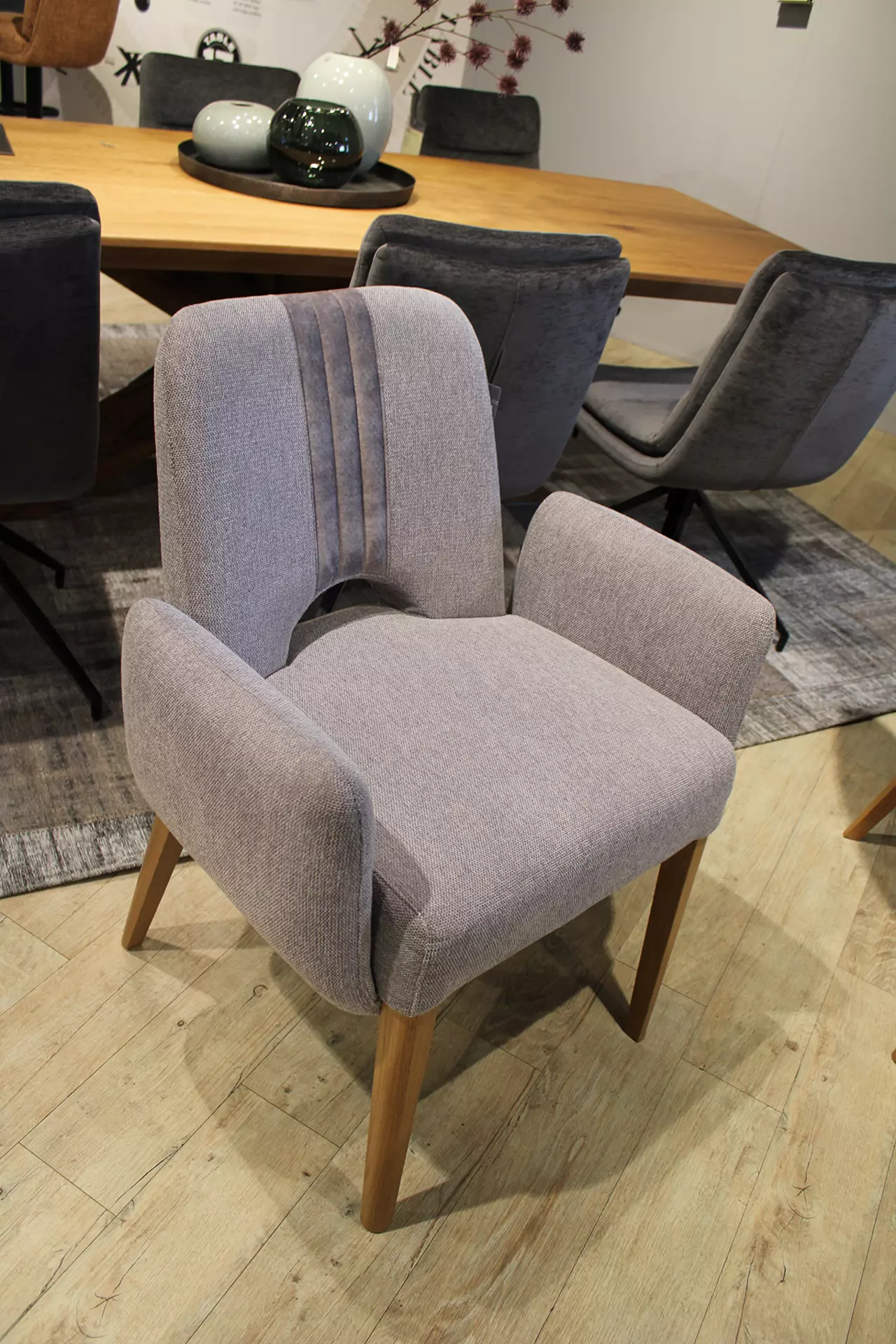 Sessel Bezug Stoff hellgrau von vorne