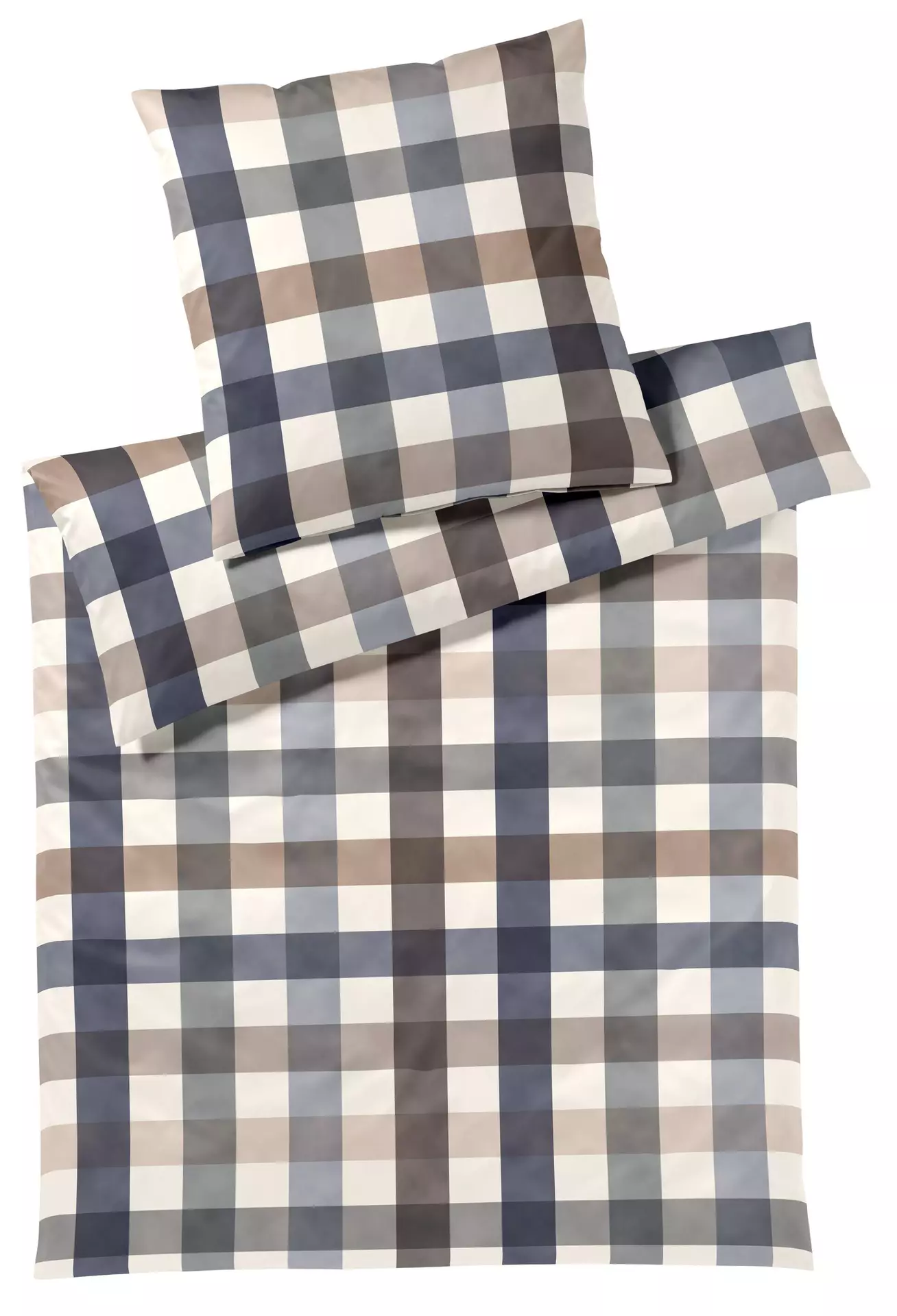 Jersey-Bettwäsche Kuschel Karo Elegante Textil 135 x 200 cm