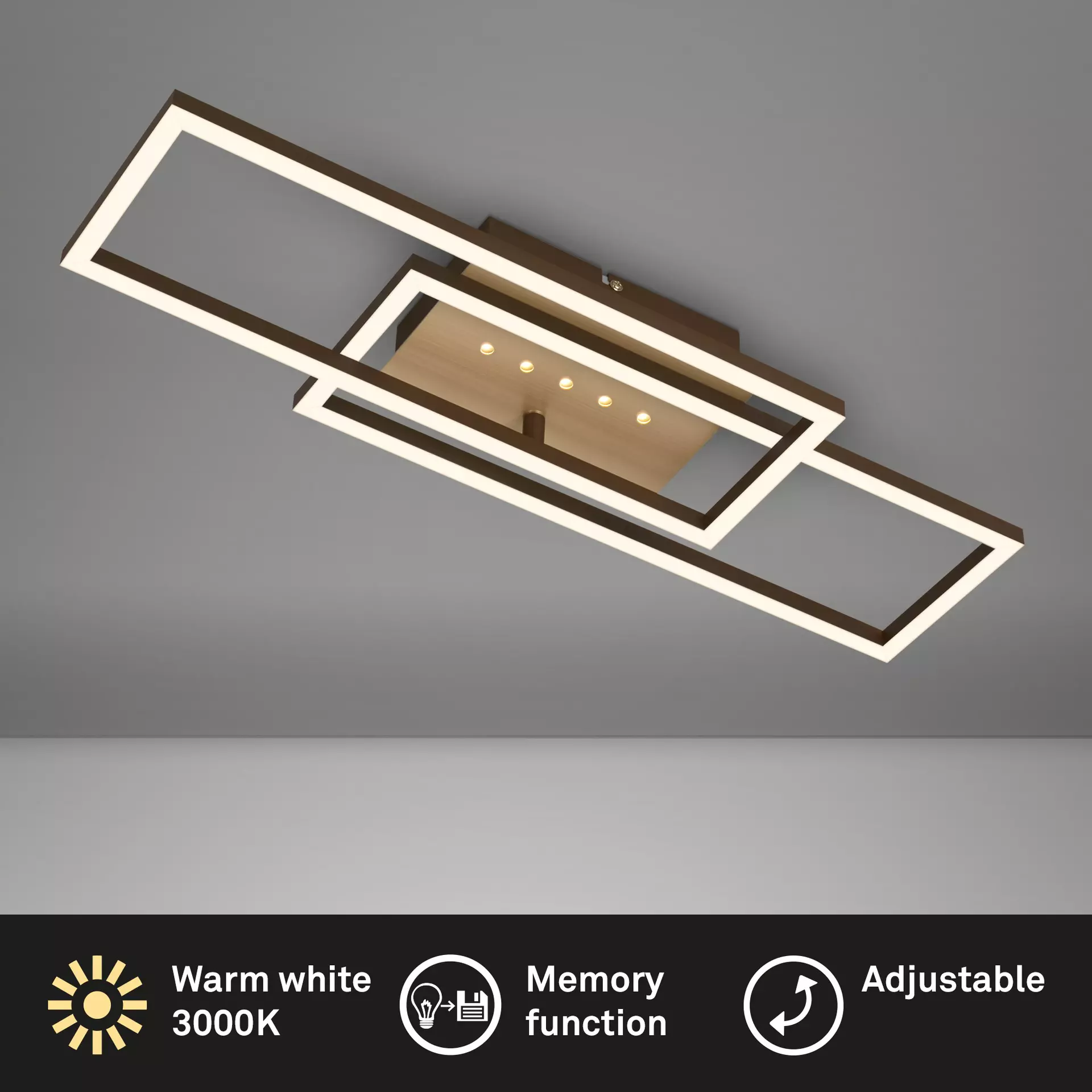 Deckenleuchte FRAME DOT Briloner Metall 56 x 7 x 18 cm