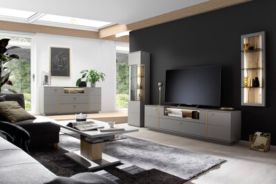 2. Bild von Wohnwand MCA furniture Holzwerkstoff grau
