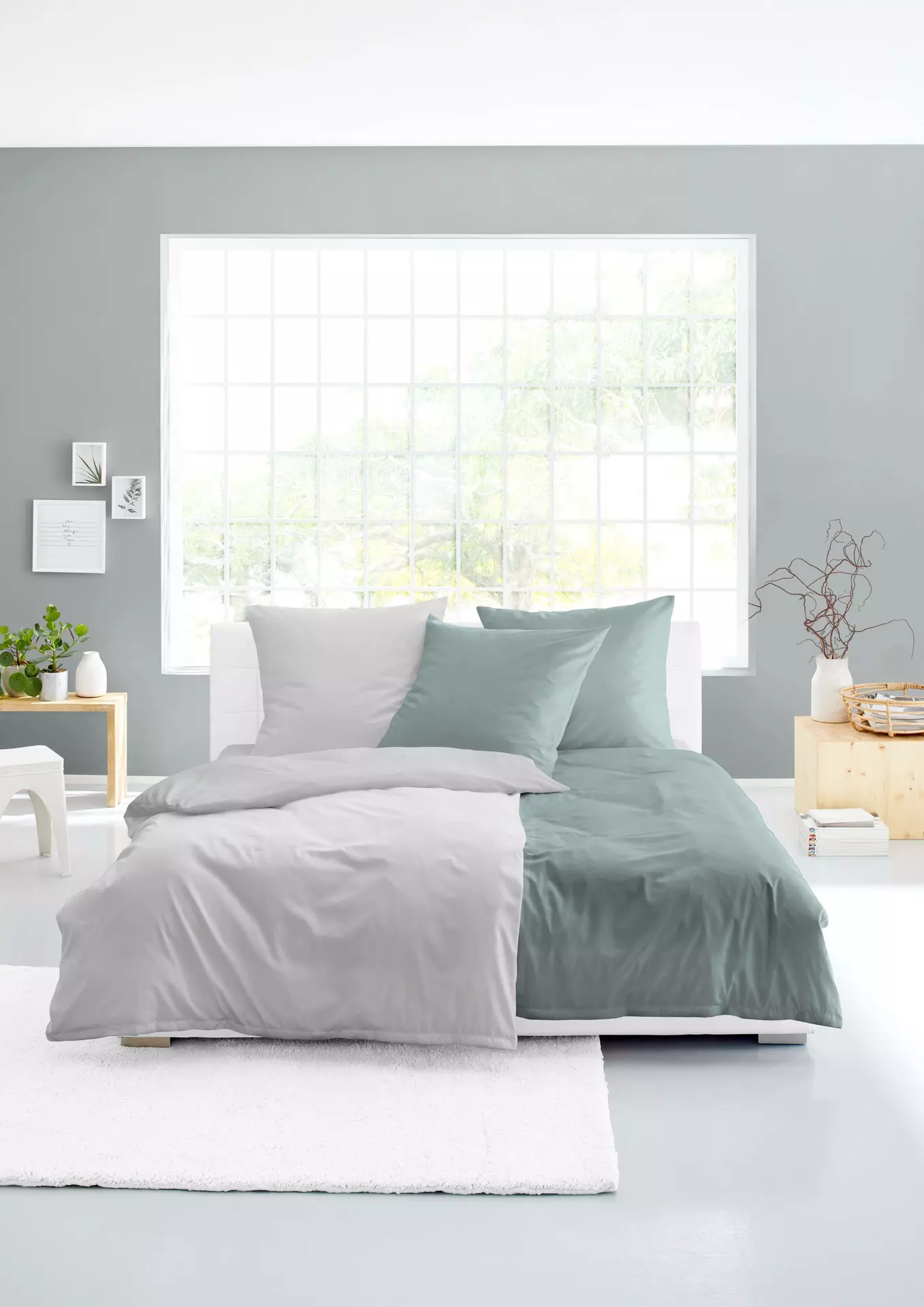 Seersucker-Bettwäsche 3000 Seersucker Uni Bierbaum Textil 135 x 200 cm