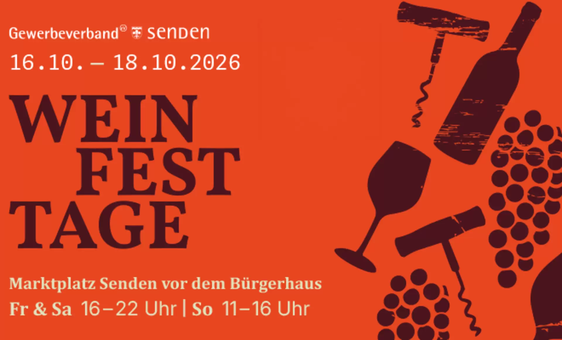 Weinfest am Veranstaltungswochenende in Senden