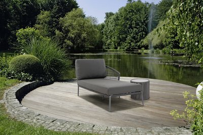 3. Bild von Loungeottomane Textil grau ca. 182 x 75 x 82 cm