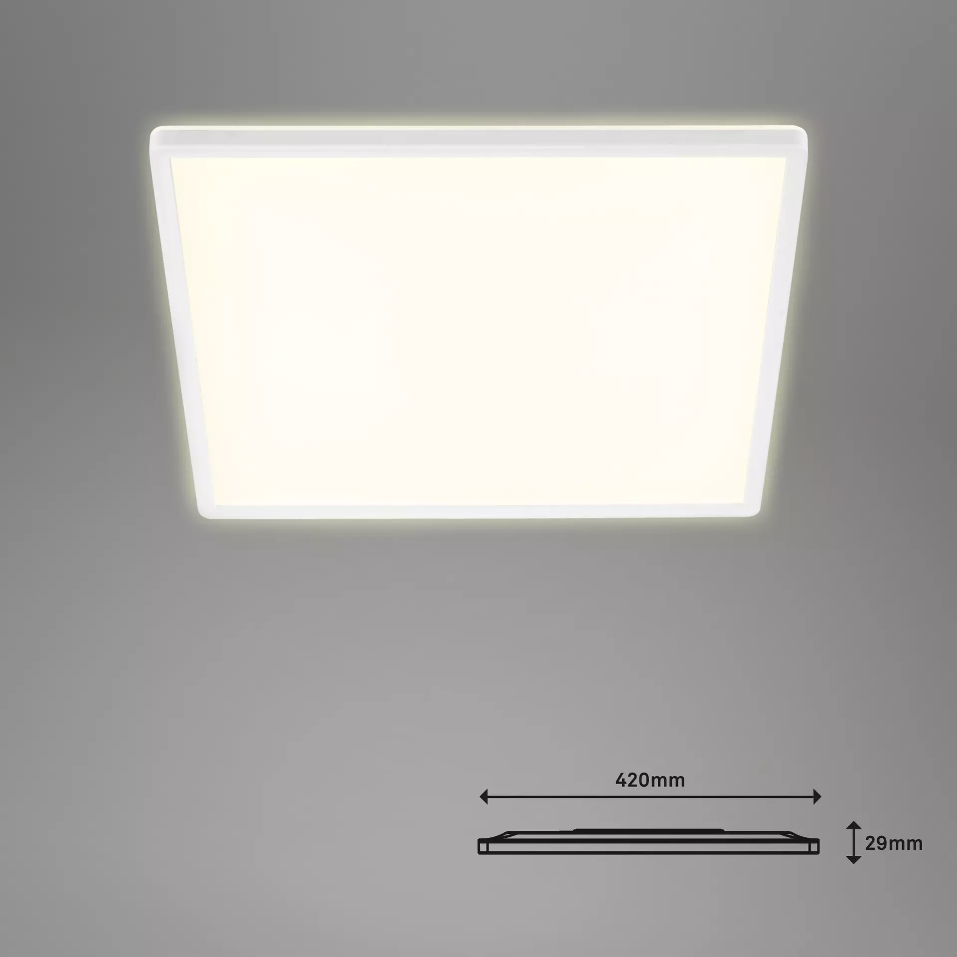 Deckenleuchte SLIM Briloner Kunststoff 42 x 2 x 42 cm