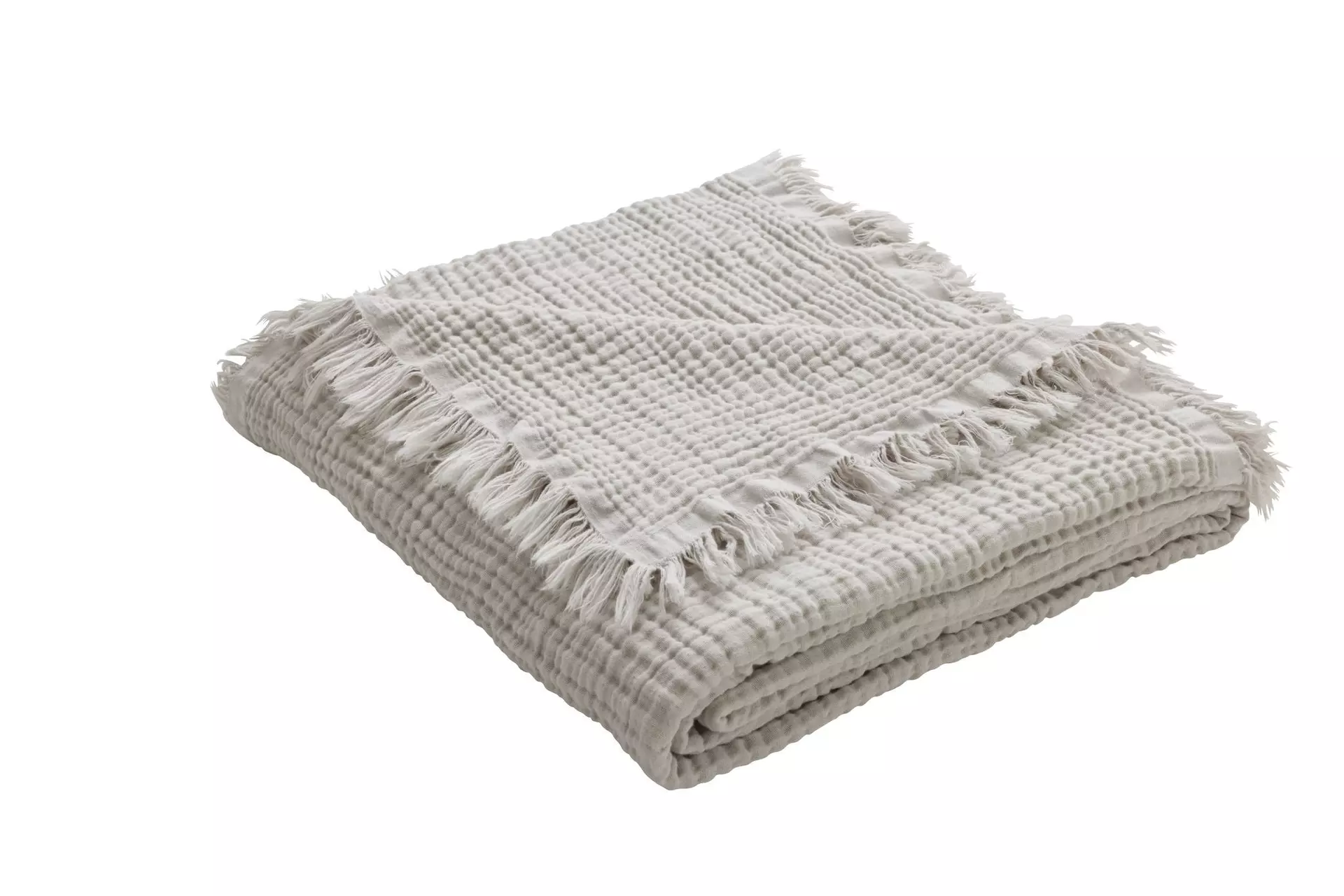 Wohndecke Tera/Musselin m. Fransen MONDO Textil 130 x 180 cm