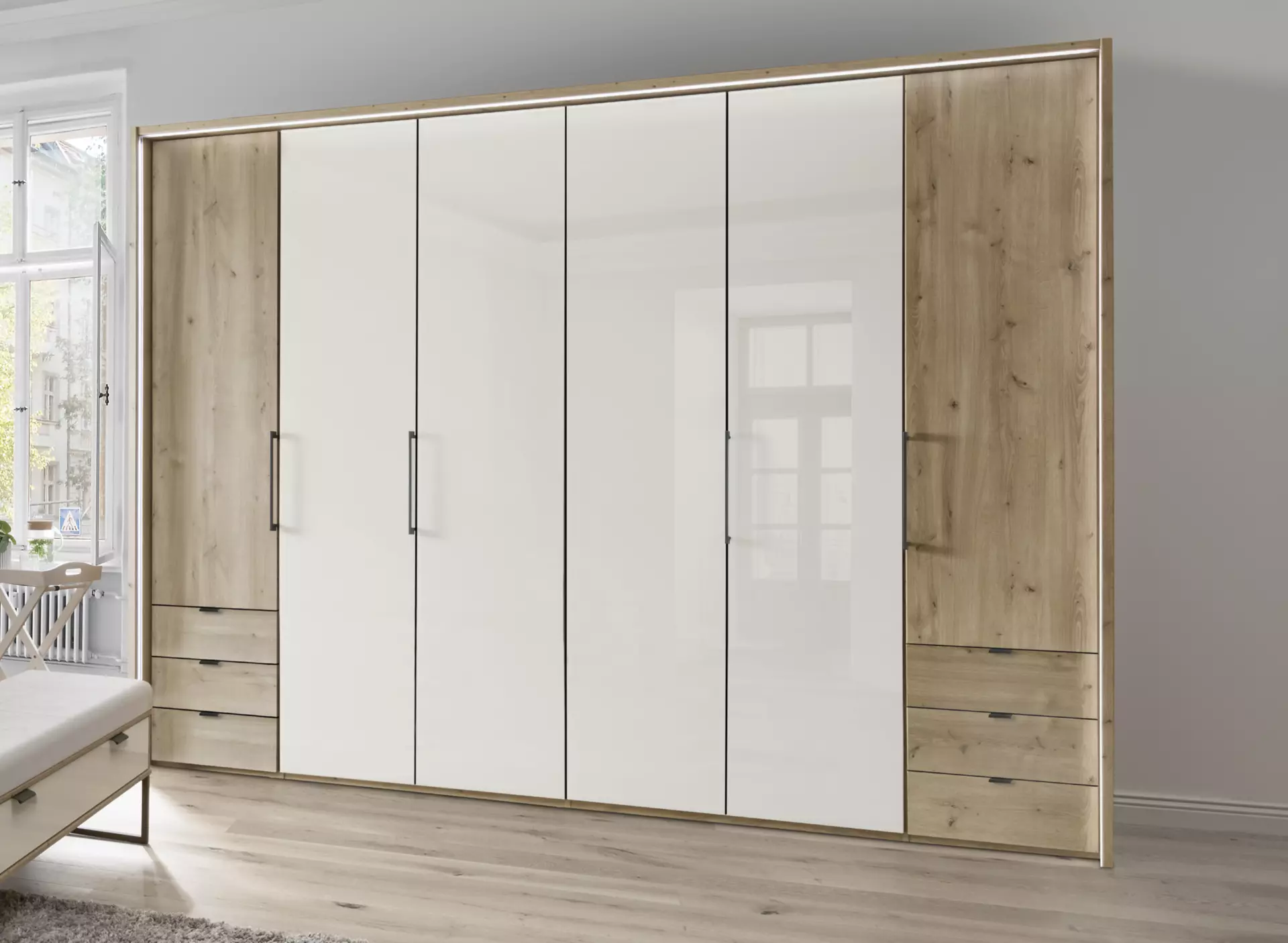 Drehtürenschrank CLIVO 1000 MONDO Holzwerkstoff 58 x 216 x 300 cm