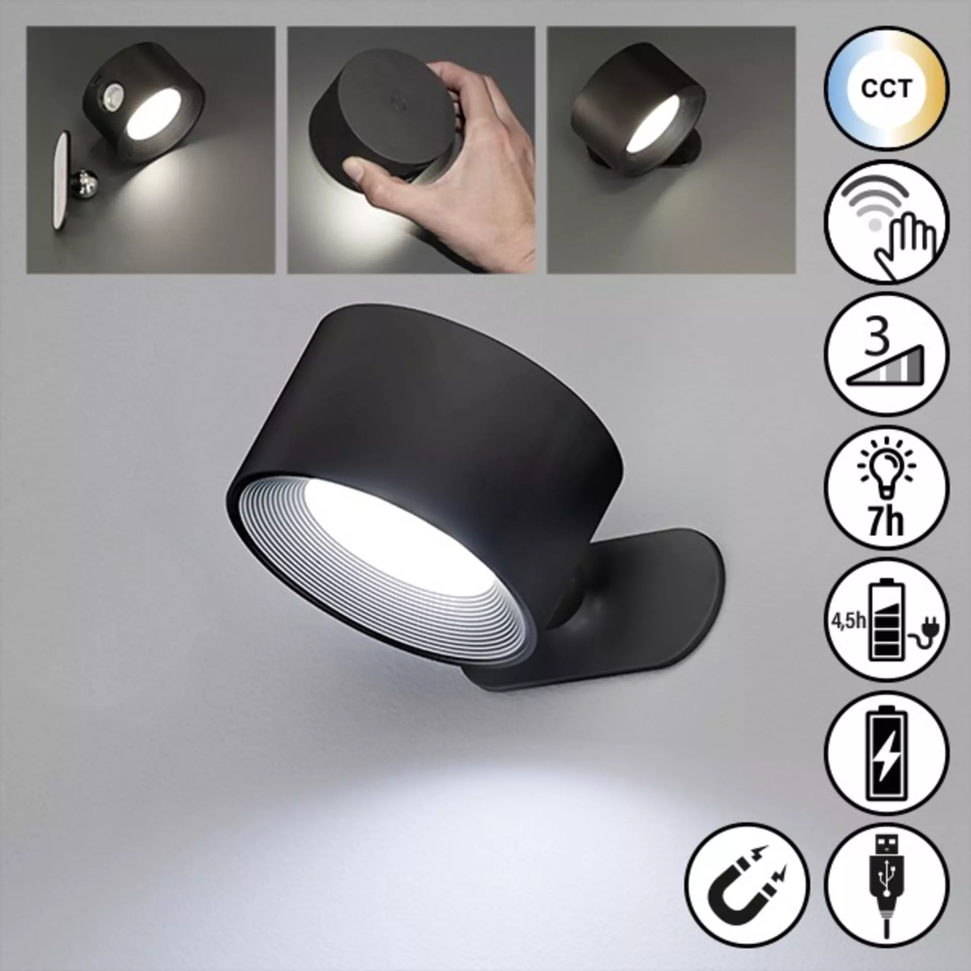 Wandleuchte Magnetics FHLighting Metall 10 x 5 x 8 cm