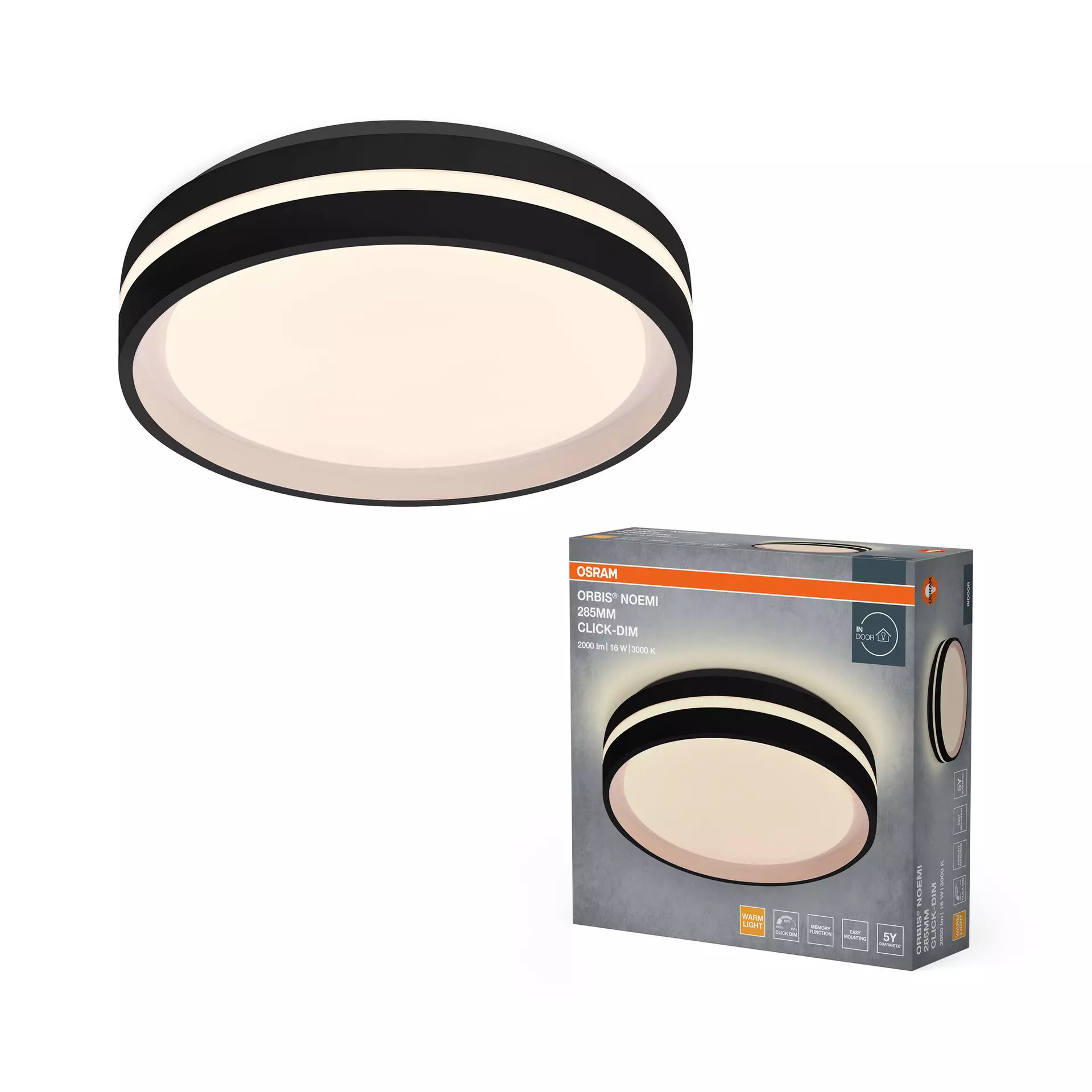 Deckenleuchte Noemi OSRAM Metall 