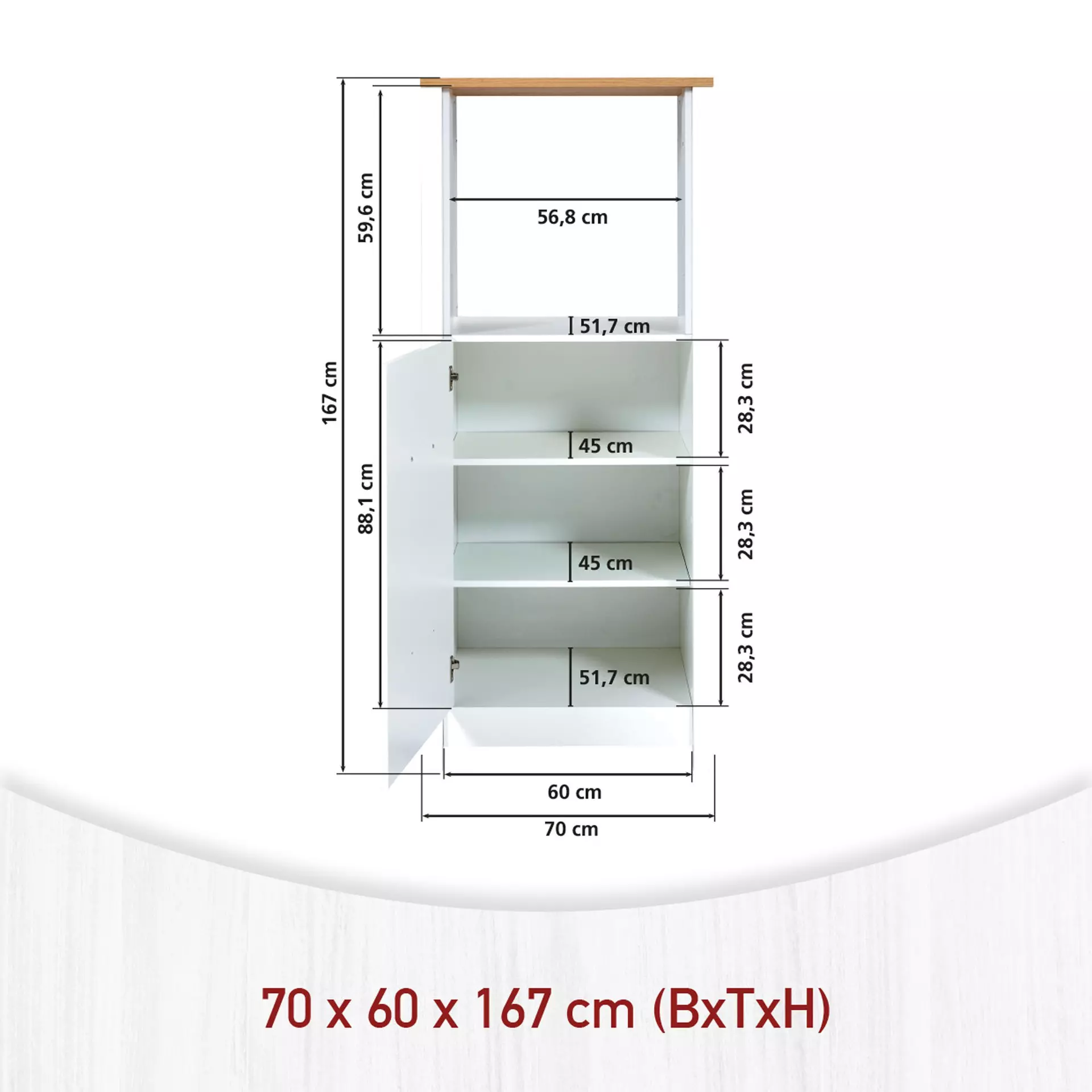 Hochschrank Sicilia Inter Link Holzwerkstoff 60 x 167 x 70 cm