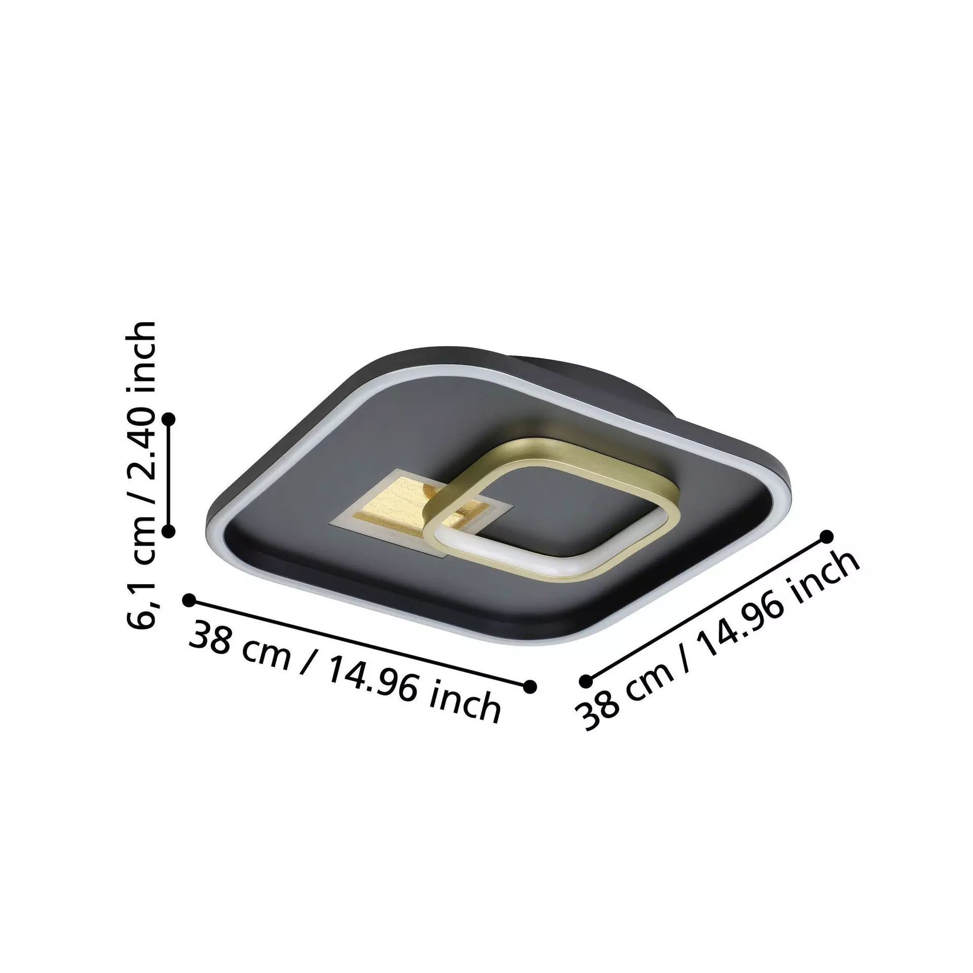 Deckenleuchte TIRIOLO Eglo Metall 38 x 6 x 38 cm