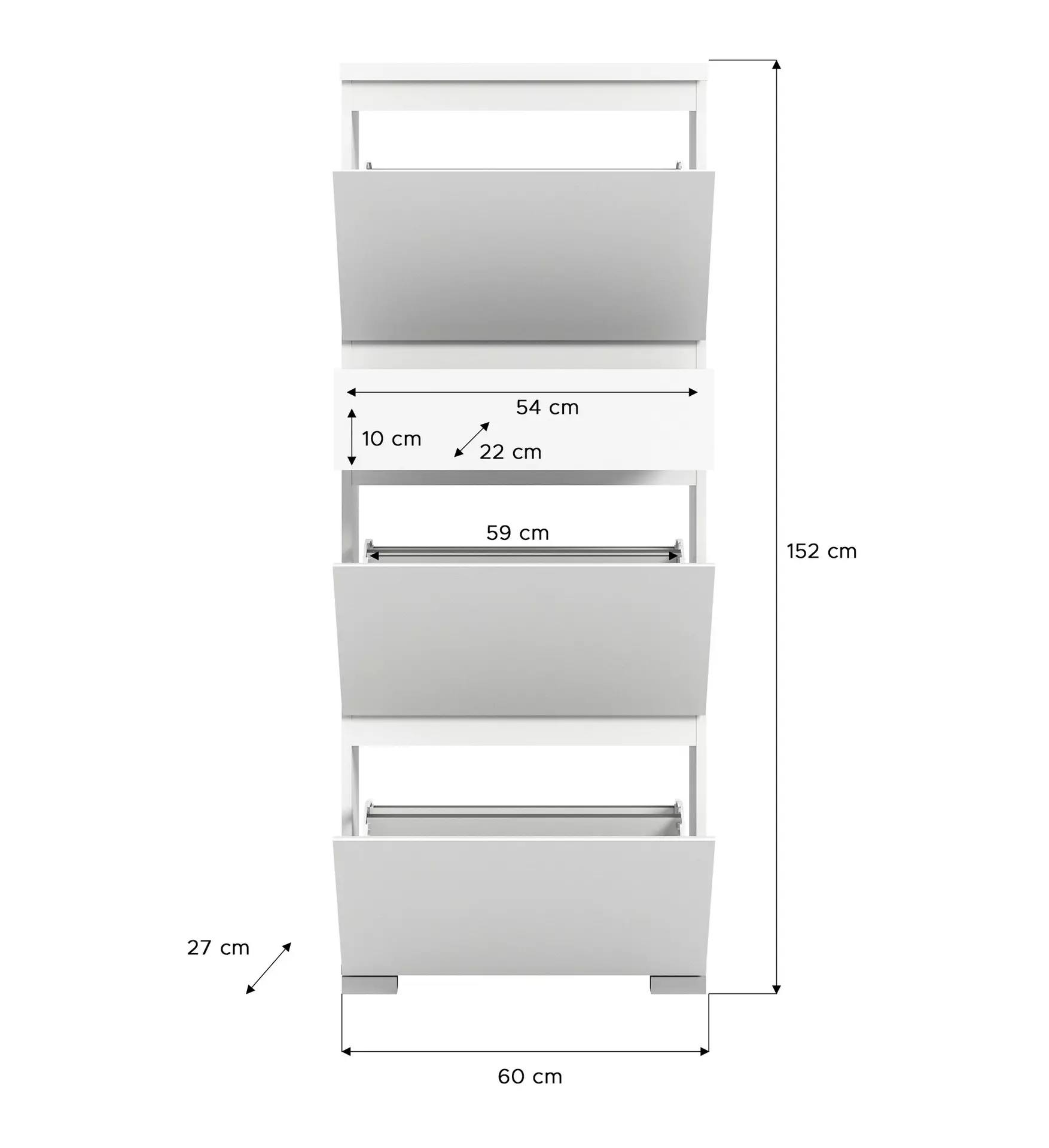Schuhschrank SHOELOVE inDoor Holzwerkstoff 27 x 152 x 60 cm