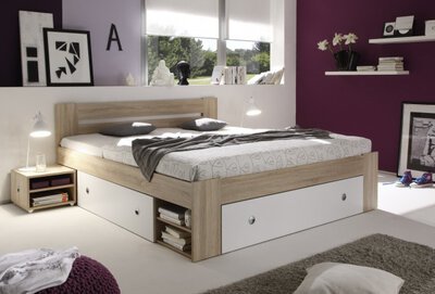 Bild von Bett ca. 204 x 80 x 145 cm Dreamoro braun