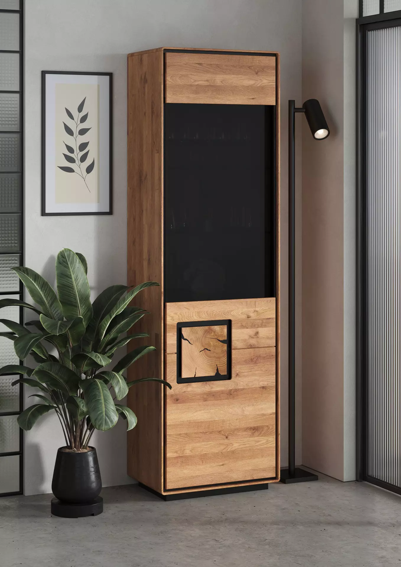 Vitrine WZ-0625 GK Möbel Holz 40 x 203 x 60 cm