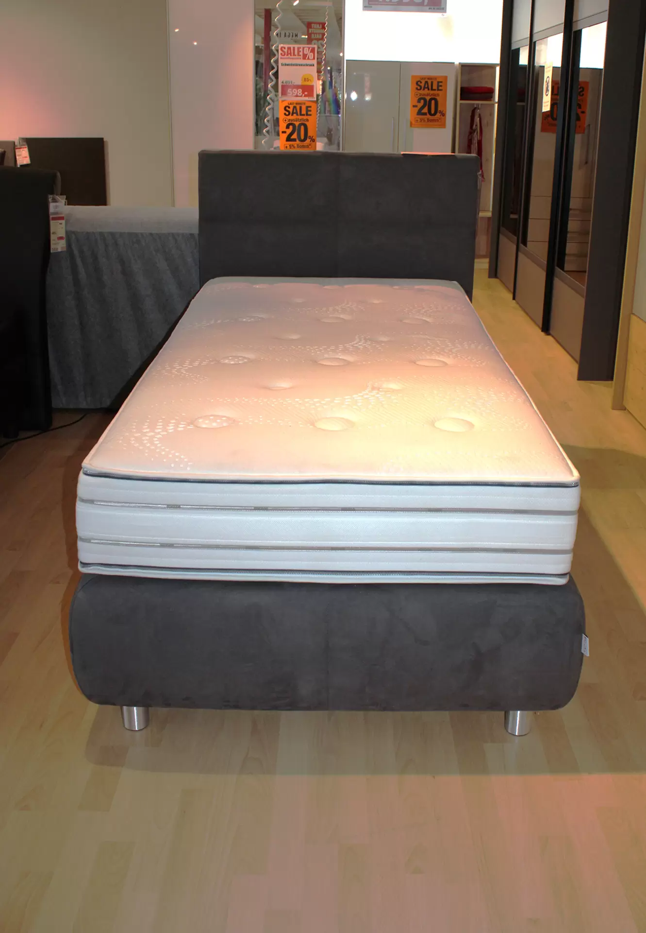Boxspringbett SUPTREME COMFORT Stoff grau