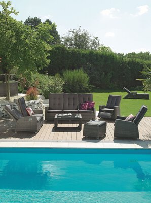 3. Bild von Loungehocker Metall grau ca. 73 x 48 x 55 cm