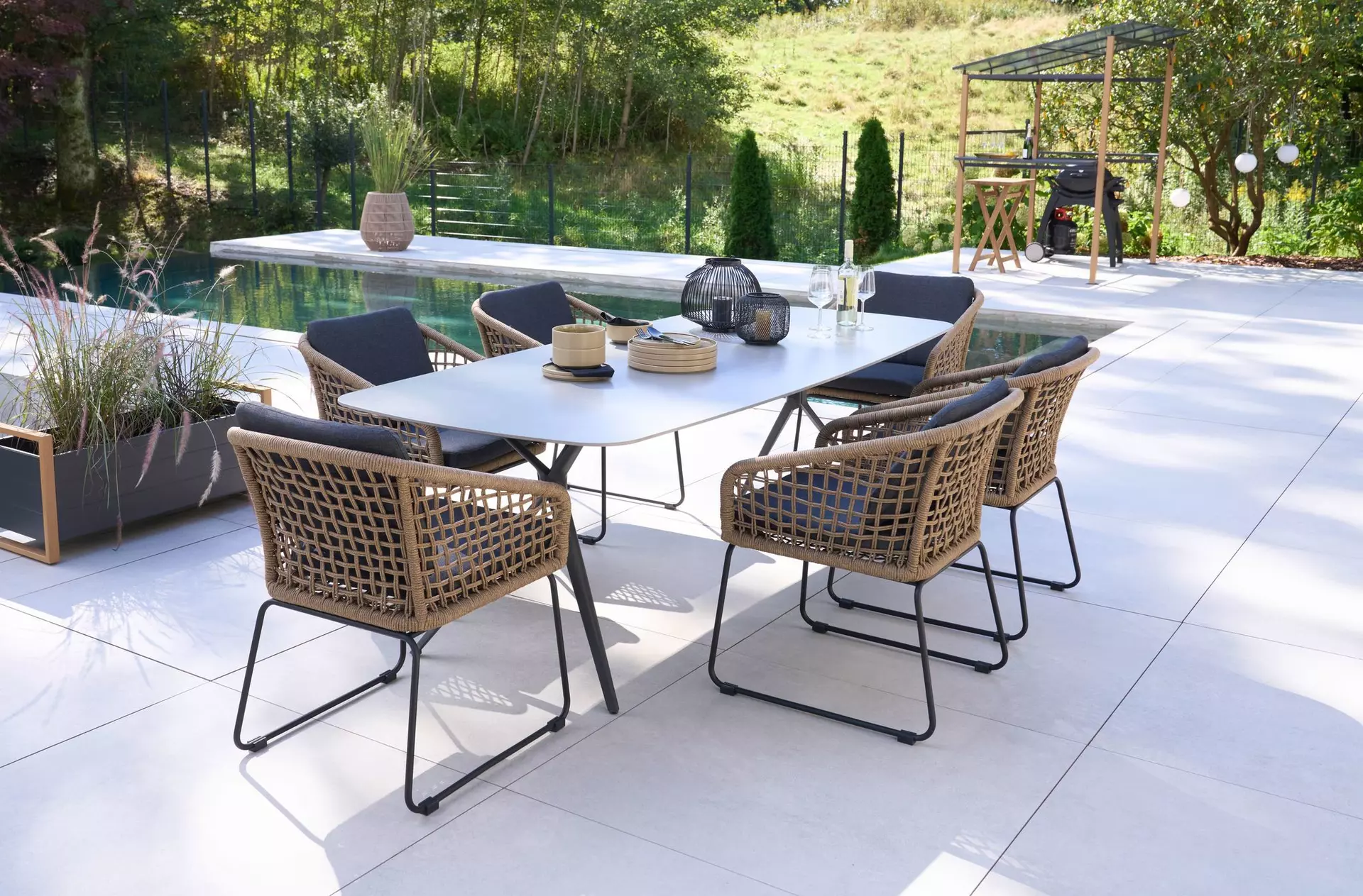 Gartenstuhl ROVIGO Outdoor Textil 59 x 82 x 66 cm