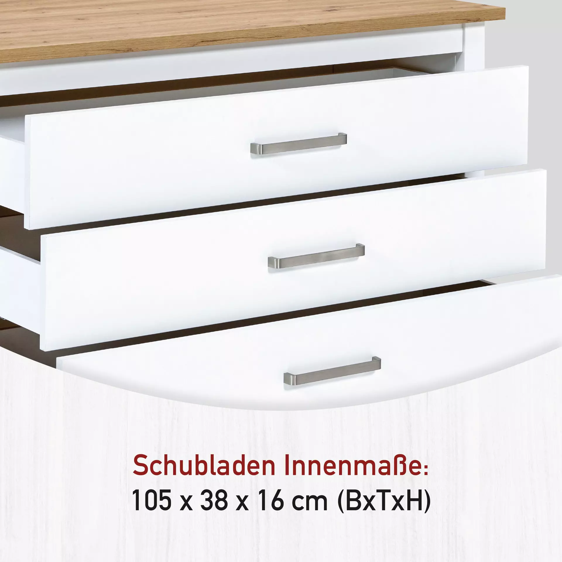 Küchenblock Piazza Bianco 3S Inter Link Holzwerkstoff 75 x 91 x 124 cm
