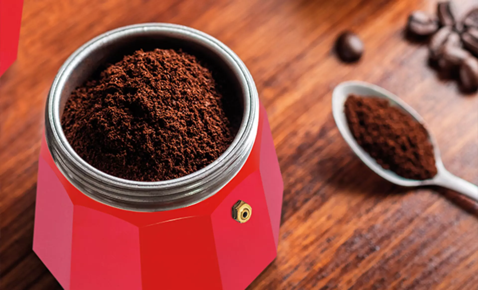 Espresso-Kasse in schicker roter Lackierung von der Marke cilio