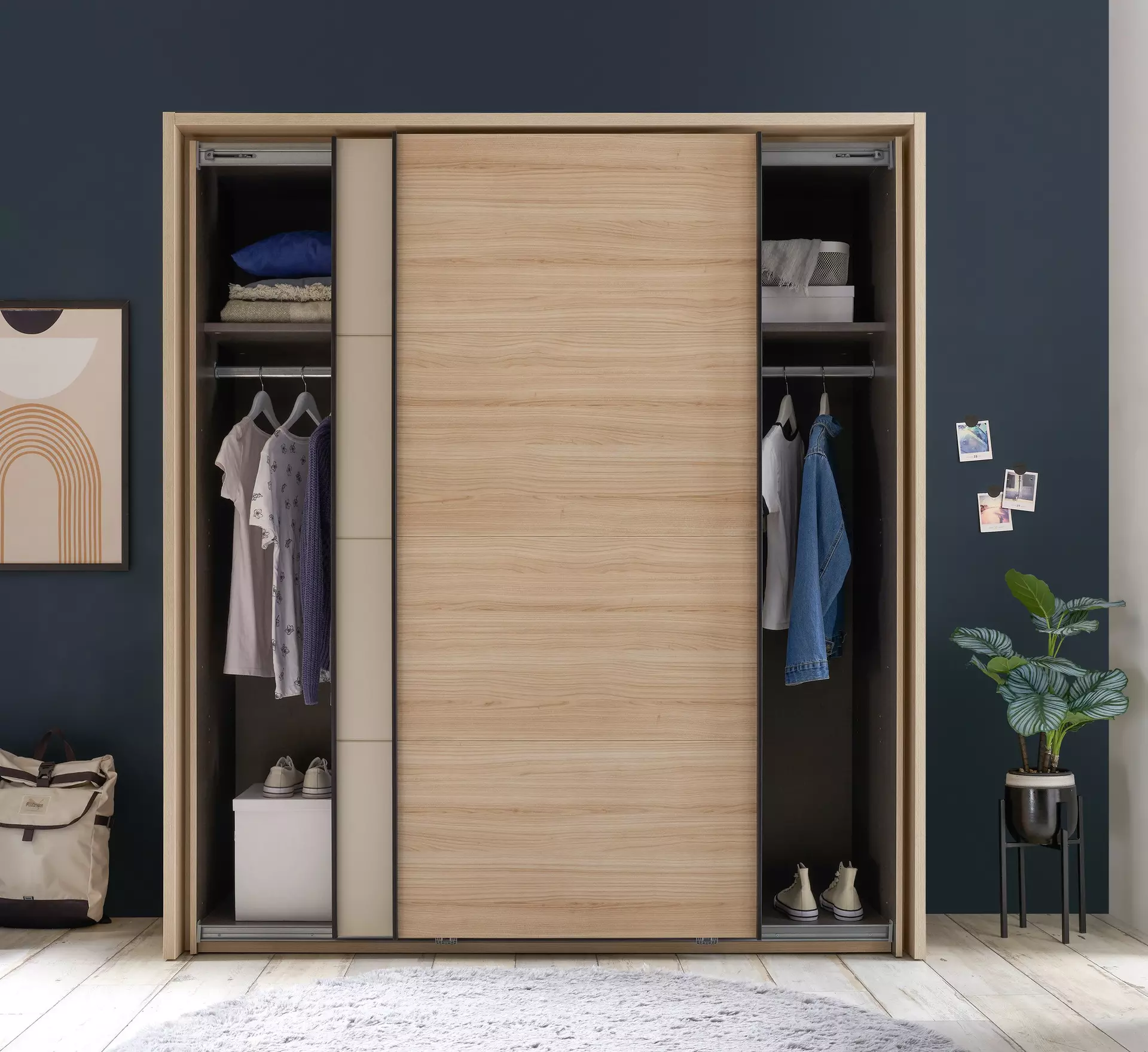 Schwebetürenschrank Assume Vito Holzwerkstoff 59 x 196 x 170 cm