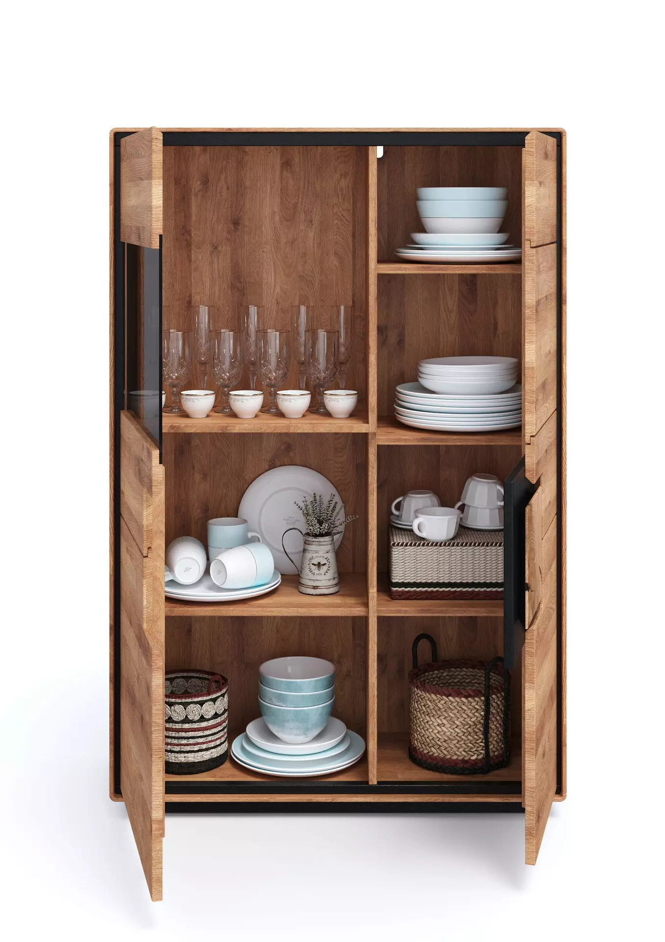 Highboard WZ-0625 GK Möbel Holz 40 x 152 x 100 cm