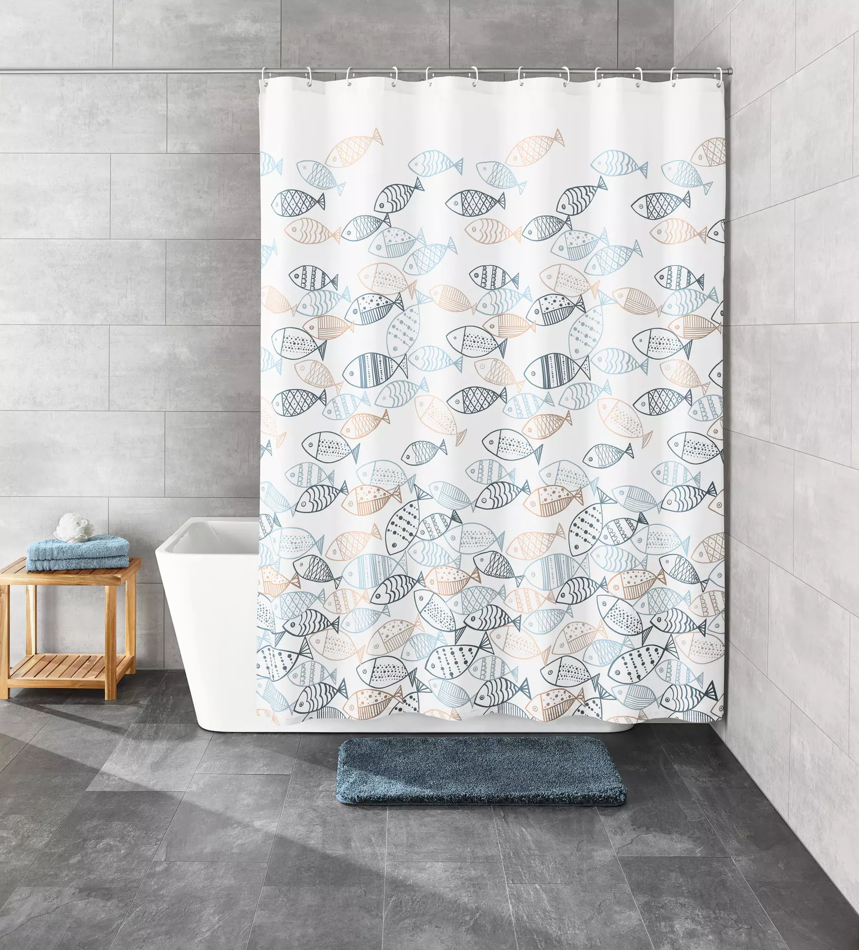 Duschvorhang Sardinas Kleine Wolke Textil 180 x 200 cm