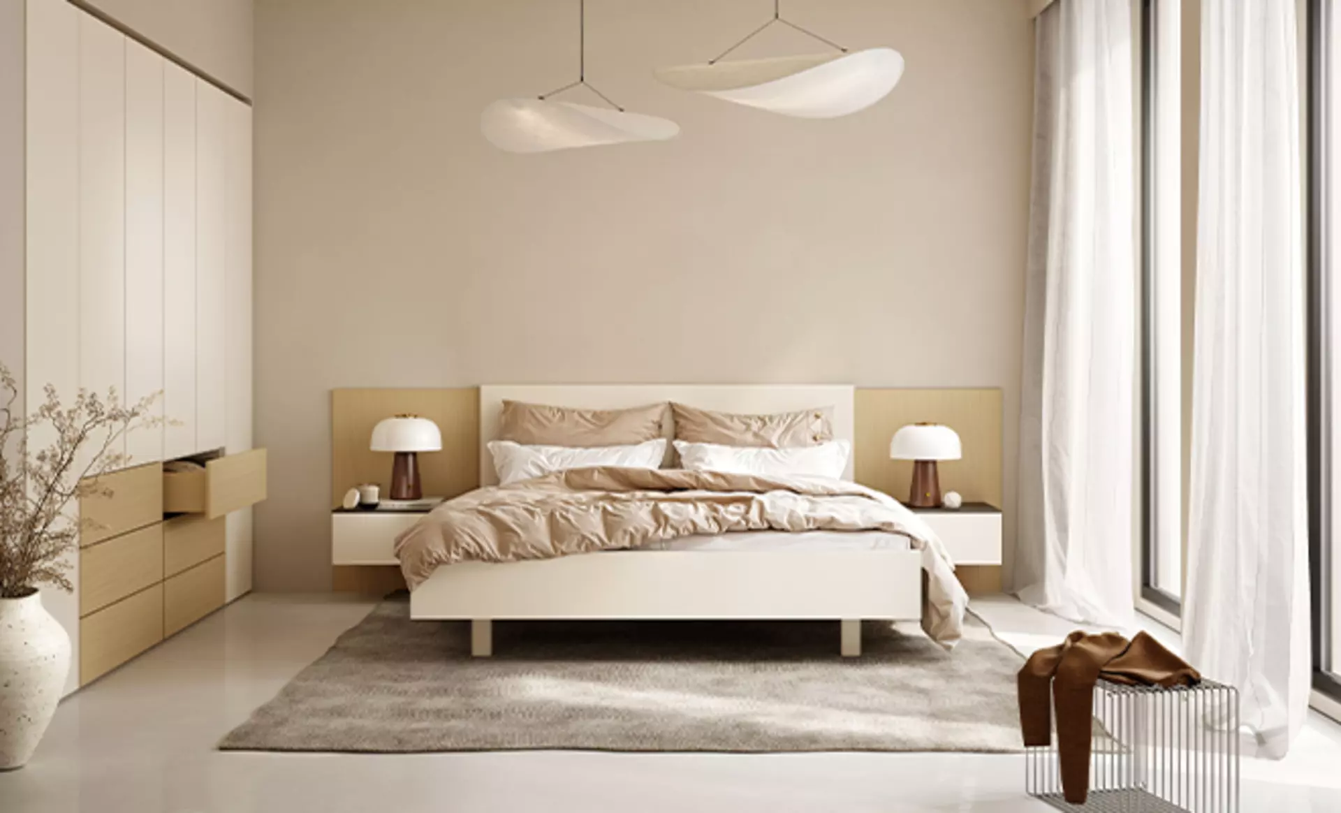 schönes Sudbrock Schlafzimmer in creme-farben