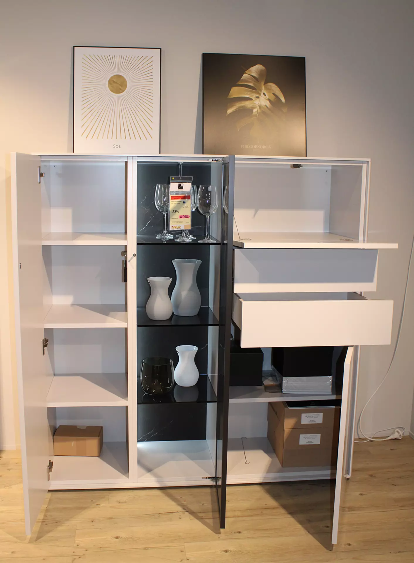 Highboard ZOLA 3 Türen, 2 Schubkästen, 1 Klappe