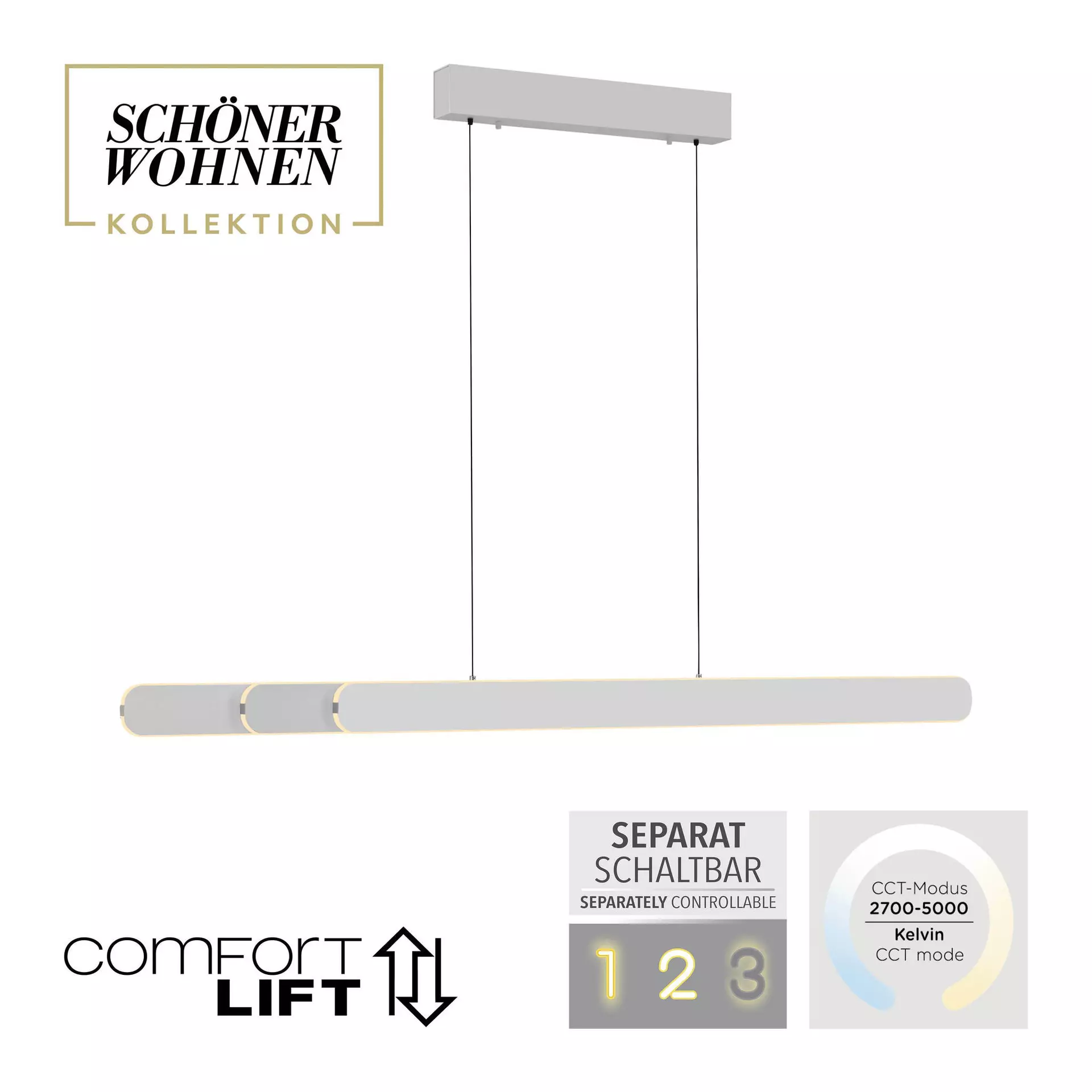 Hängeleuchte SW ADRIANA ROUND SCHÖNER WOHNEN-Kollektion Metall 5 x 180 x 160 cm