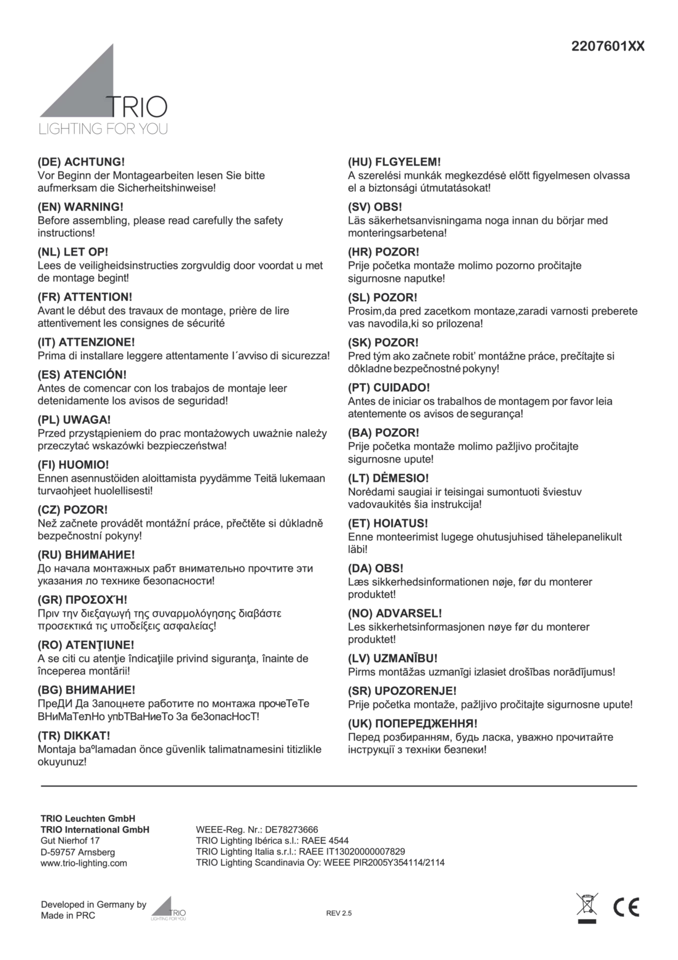 Wand-Aussenleuchte Reno Trio Leuchten Metall 12 x 4 x 