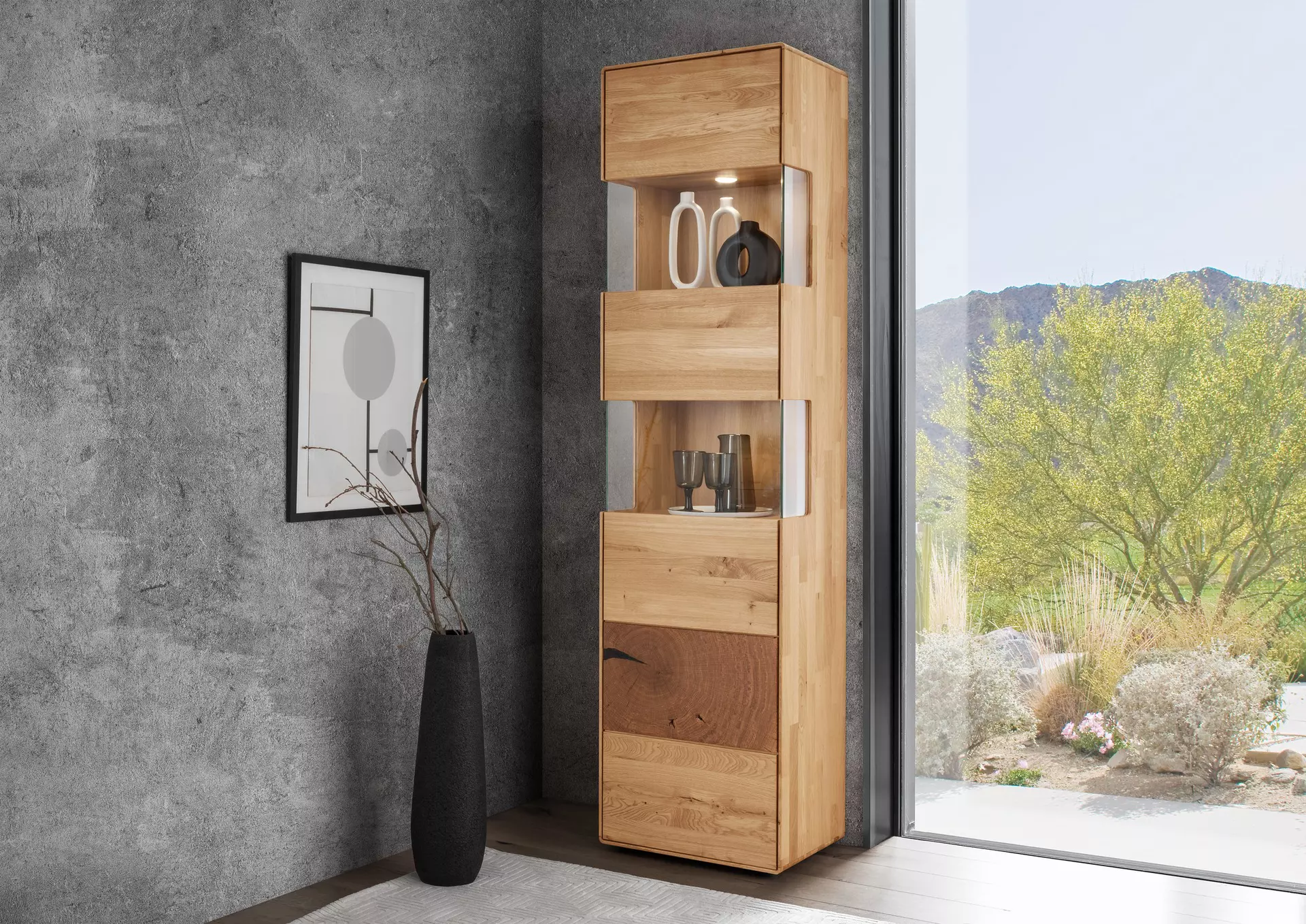 Vitrine WZ-0626 GK Möbel Holz 40 x 202 x 50 cm