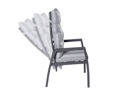3. Bild von Gartenstuhl Textil grau ca. 59 x 109 x 66 cm