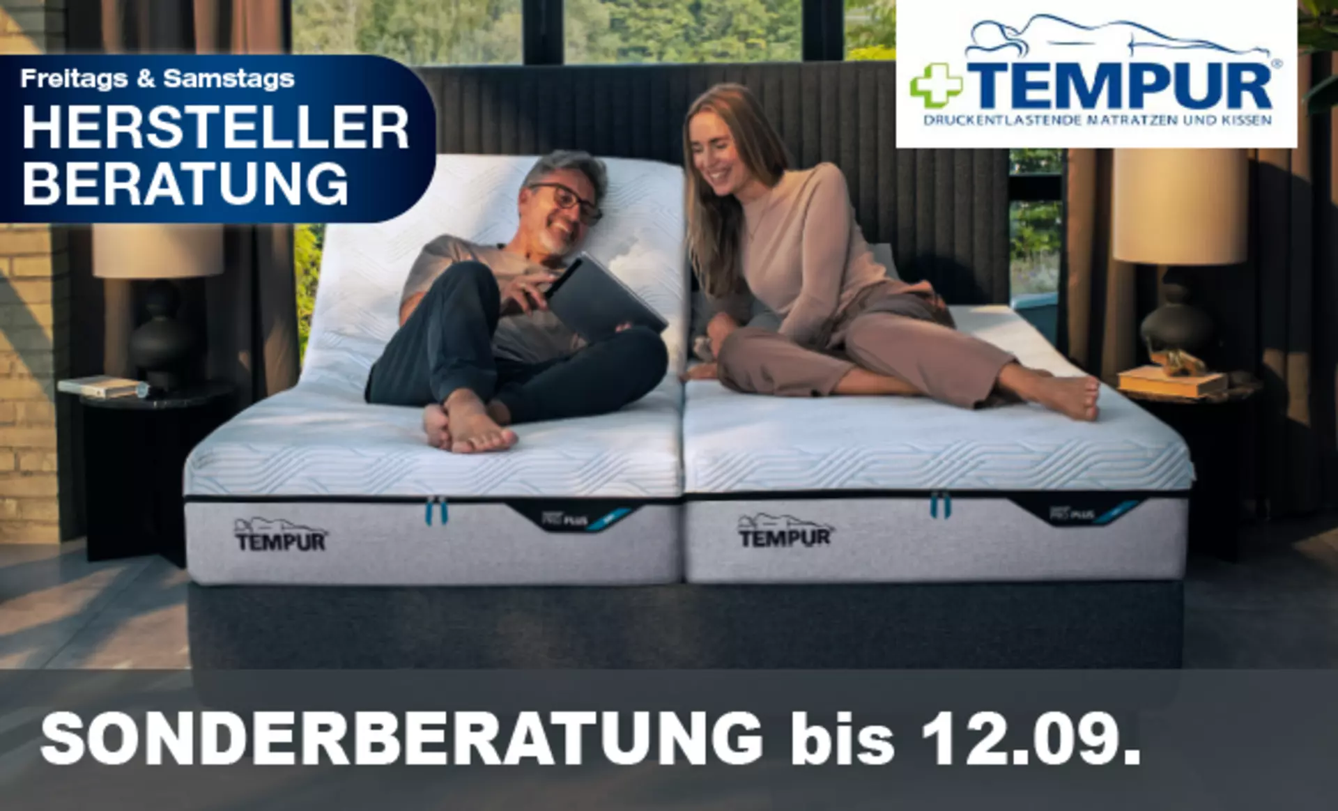 Tempur Hersteller Beratung beim Möbel Inhofer Ferienfestival bis 12.09.