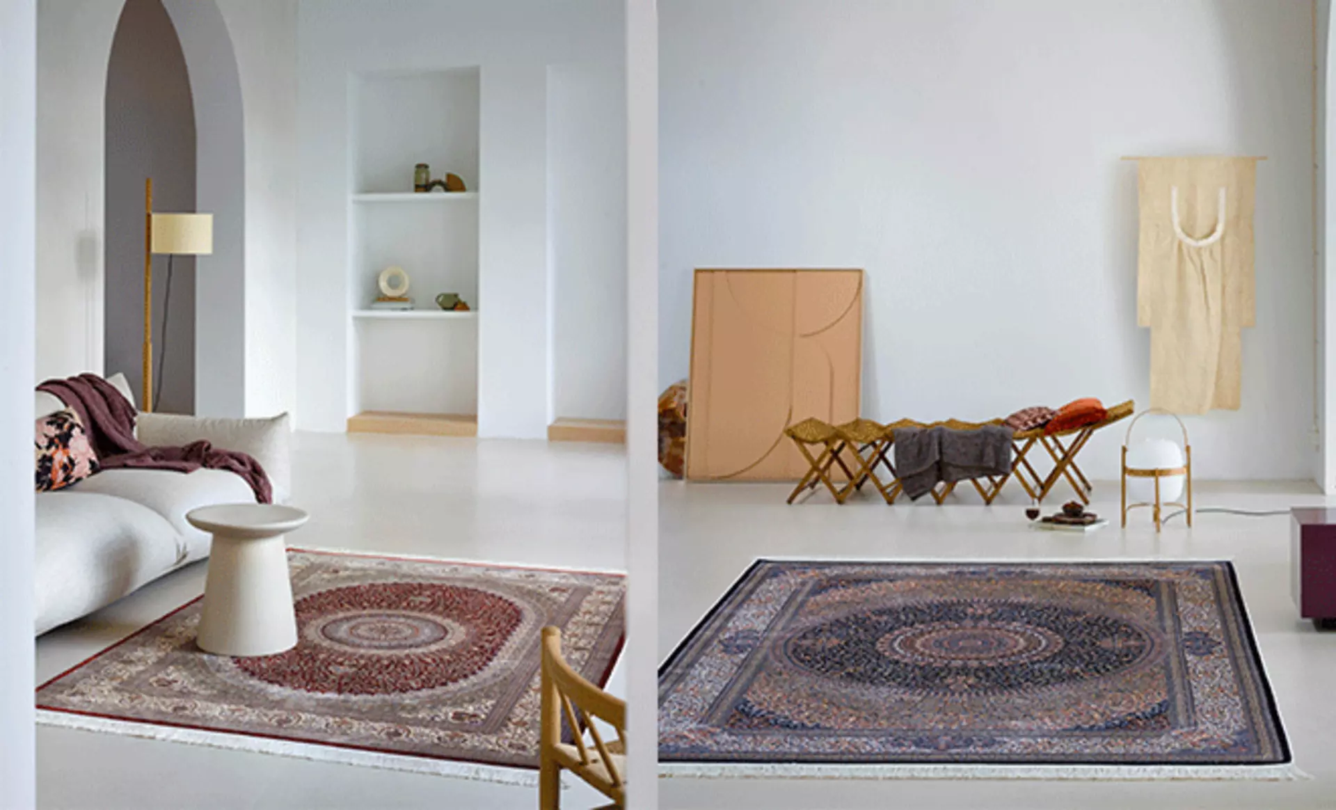 Orientalische Weconhome Teppiche in einem minimalistischen Raum