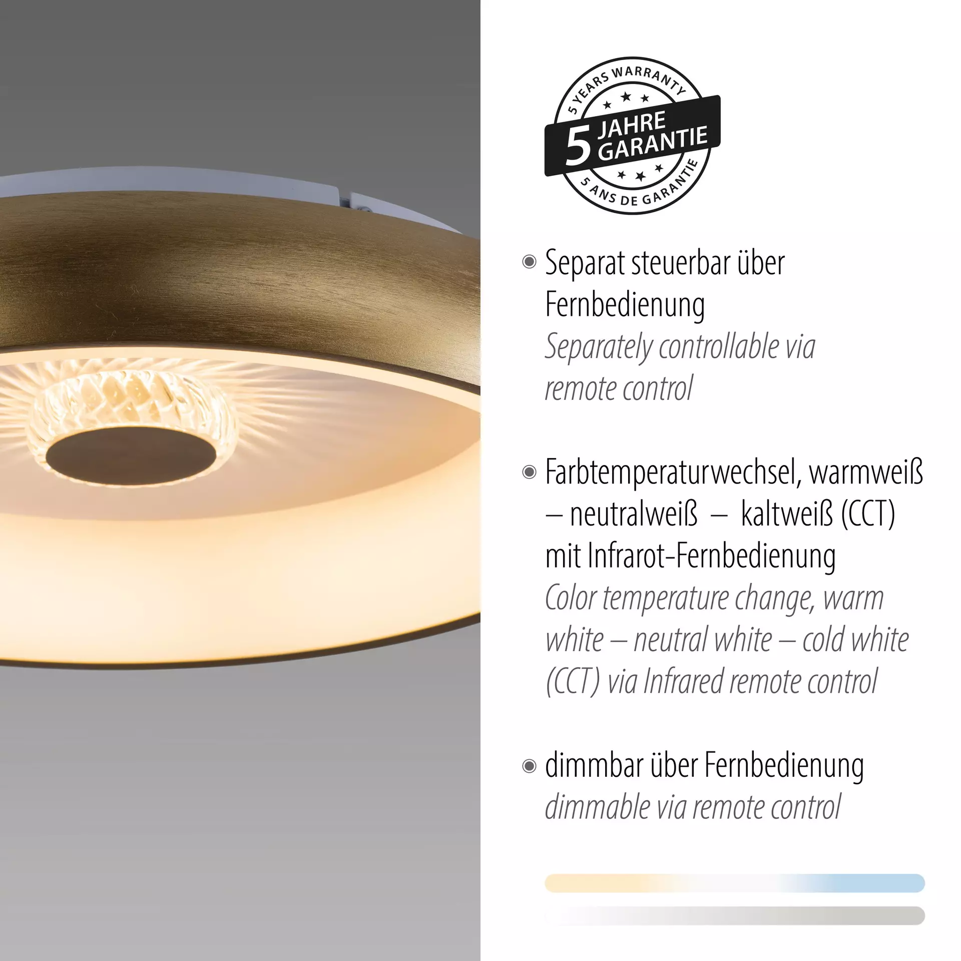 Deckenleuchte VERTIGO JUST LIGHT Metall 45 x 9 x 45 cm